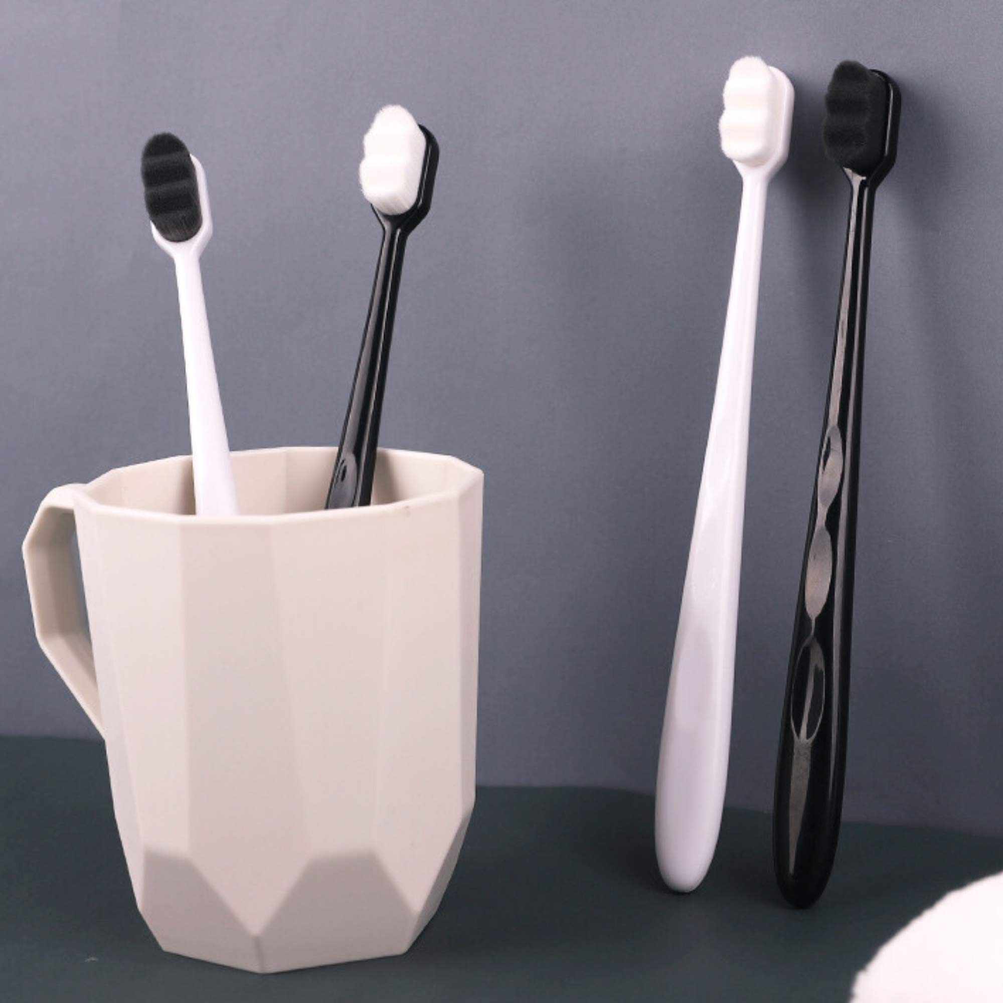 Athelas Pack Of 4 Extra Soft Manual Toothbrush With 20000 Activated Charcoal Bristles | Ultra Softness For Adults, Sensitive Gums & Teeth, Pregnant Women, Kids & Elders (Comfeel) 2