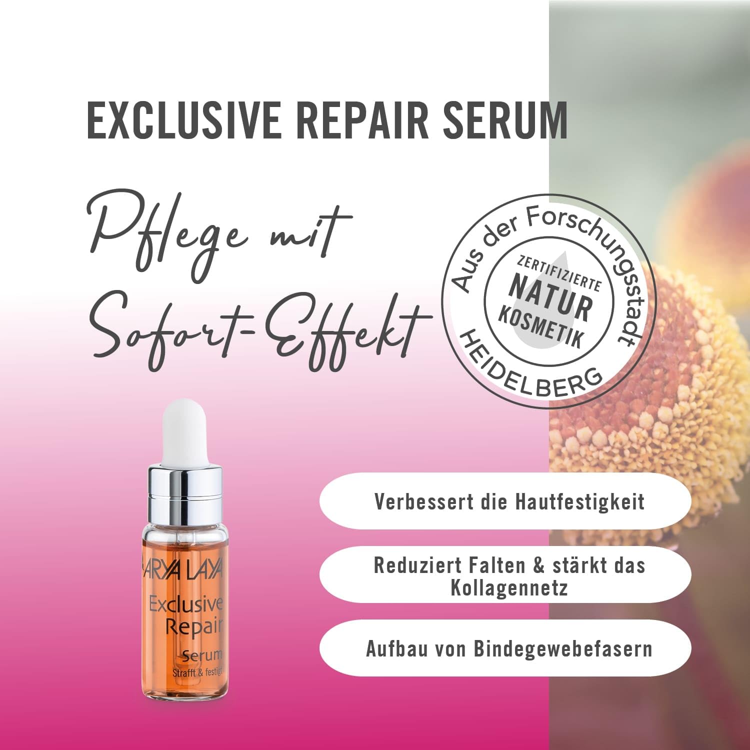 ARYA LAYA Ekskluzywne serum Repair | ujędrniające i wzmacniające serum przeciw starzeniu się | z natychmiastowym efektem już po pierwszym zastosowaniu | w przypadku pogorszenia witalności skóry | 3 x 5 ml