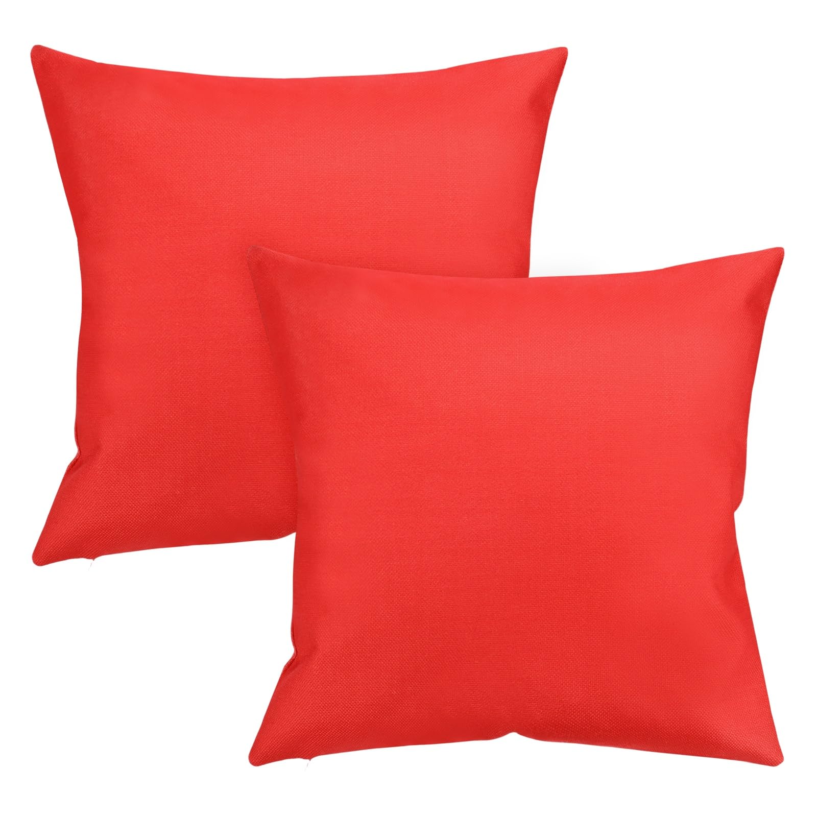 M METERXITY 2-Pack Outdoor Pillows Covers, 45x45cm Modern Throw Pillows Cover for Tent/Patio/Garden Couch Sofa, Waterproof Boho Pillowcases [Bright Red]