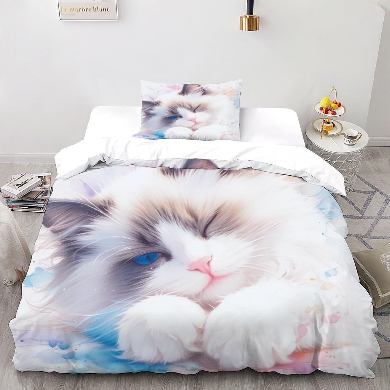 Parure de lit chat Ragdoll pour chambre d'adulte cosy et moderne