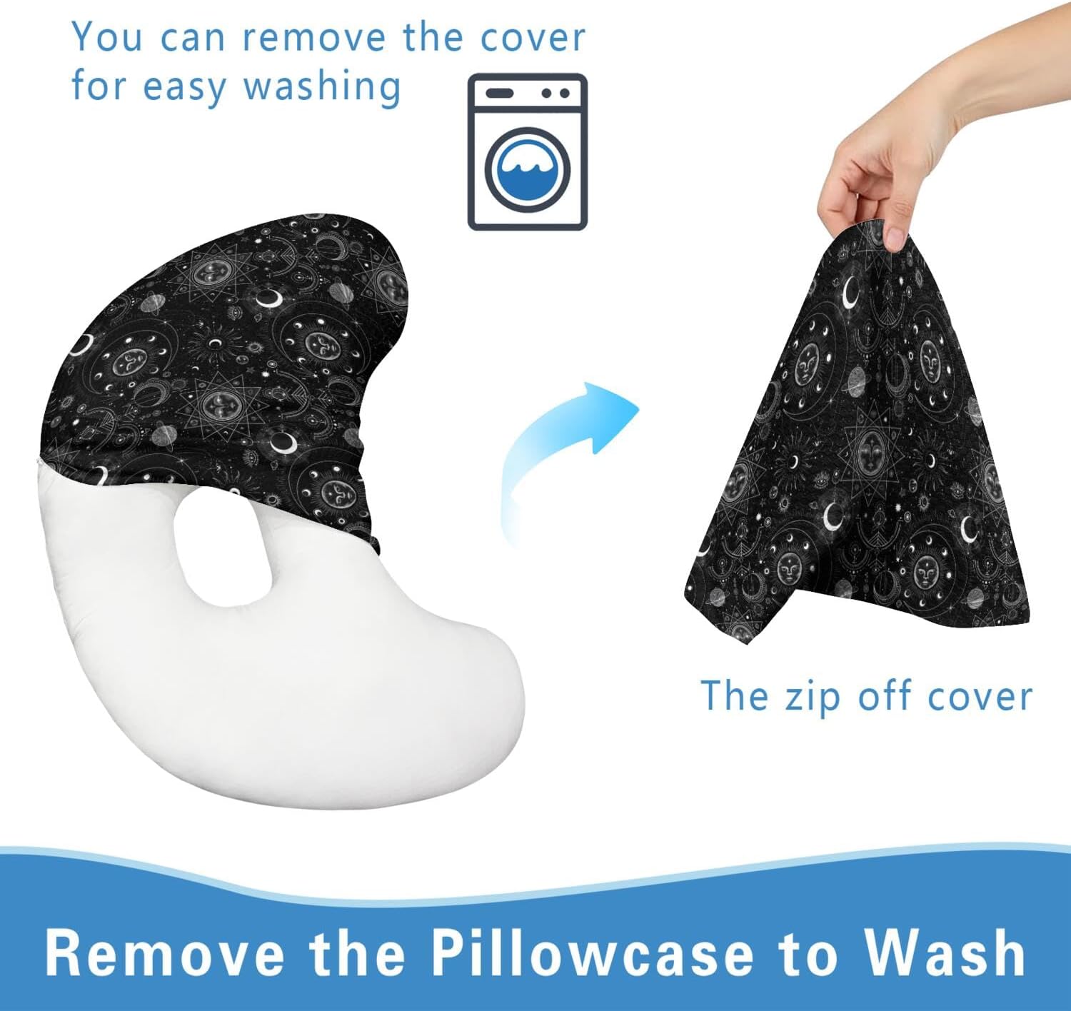 Ear Piercing Pillow with Ear Hole for Side Sleeper Relief Ear Pain,Cotton and Polyester Ear Pillows,Washable Ear Guard Pillow