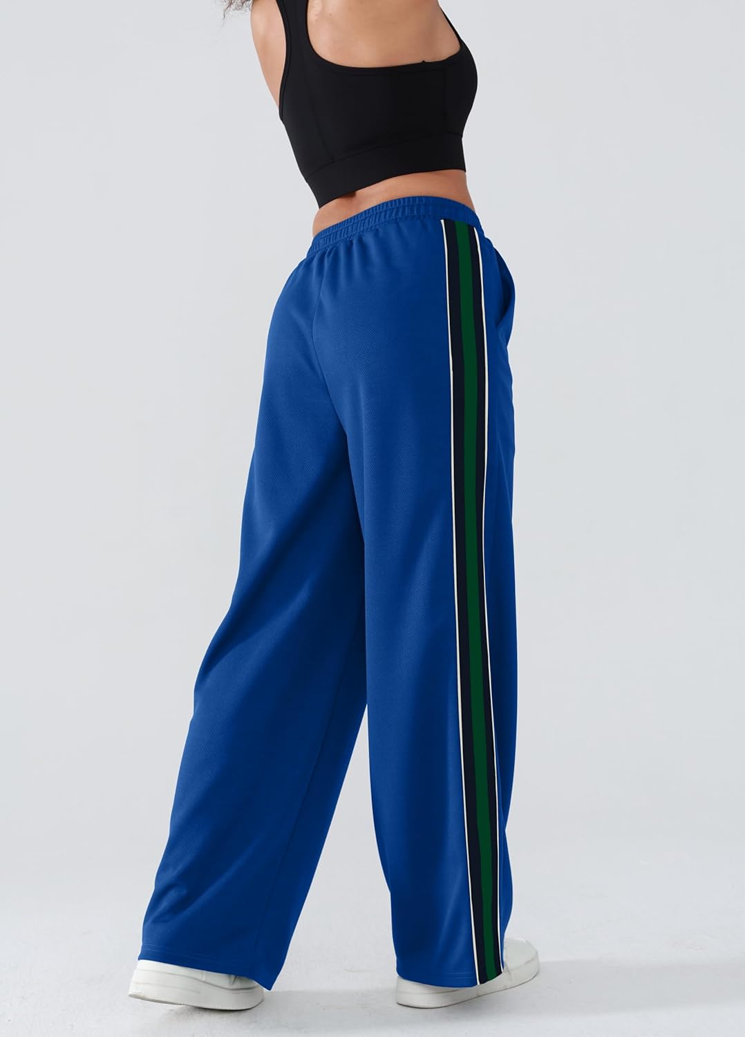 Women's Wide-Leg Track Pants with Pockets - High Waist Athletic Pants, Quick-Dry Lightweight Straight Leg Pants - Image 2