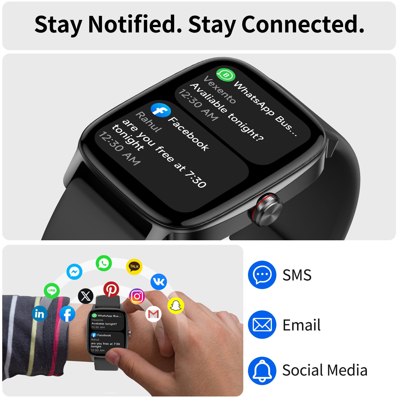 Smart Watch for Men Women, Bluetooth Call Smartwatch with AI Voice, 1.85" HD Fitness Watch, Heart Rate/Steps/Sleep Monitor, 100+ Sports Modes, IP68 Waterproof Watch for Android iOS - 4