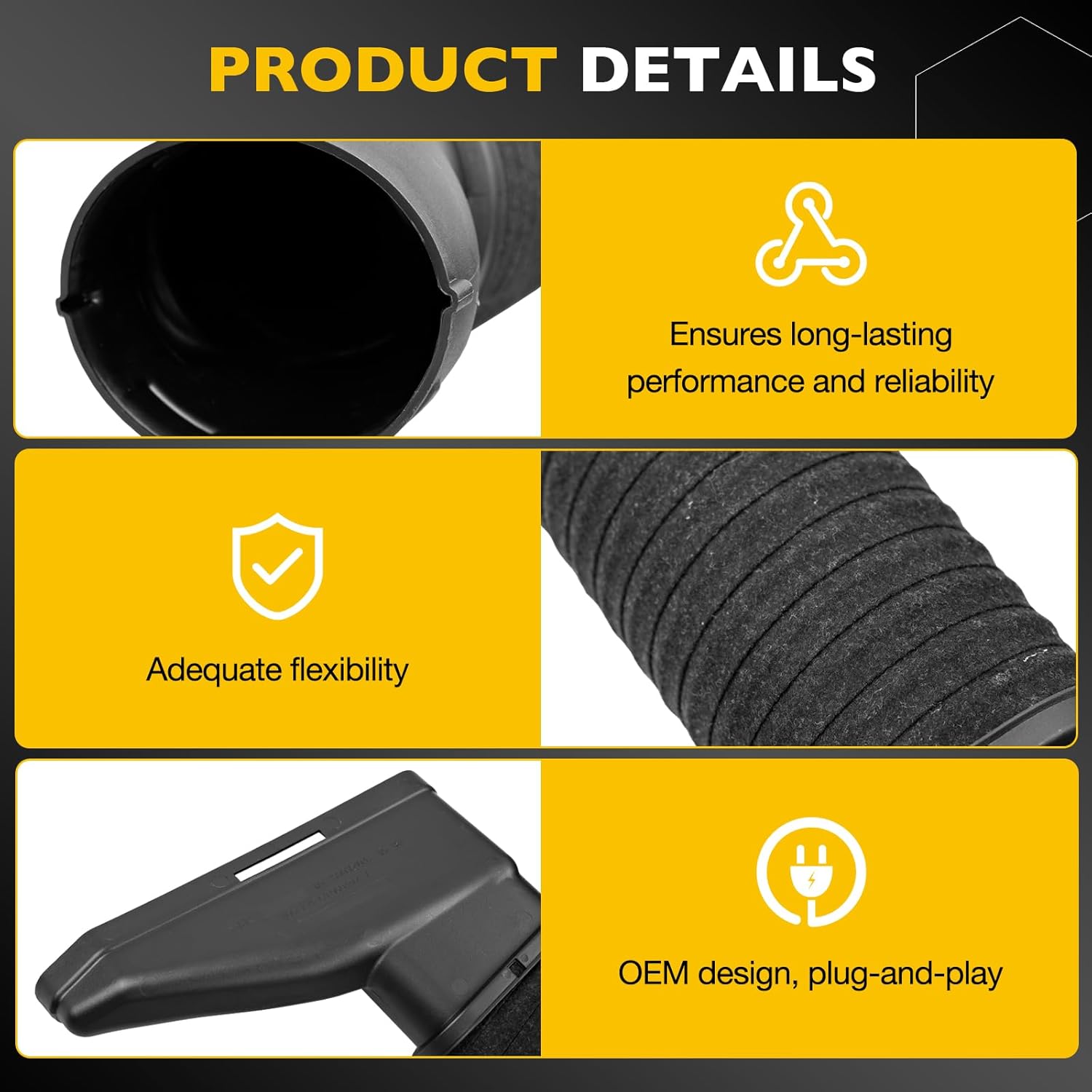 2780904982 2780905082 Air Intake Inlet Duct Hose Left and Right compatible with Mercedes-Benz S500 4Matic Base 4.6L 4.7L V8 Gas 2014-2017, S63 AMG 5.5L V8 Gas 2015-2017 Air Cleaner Intake Hose