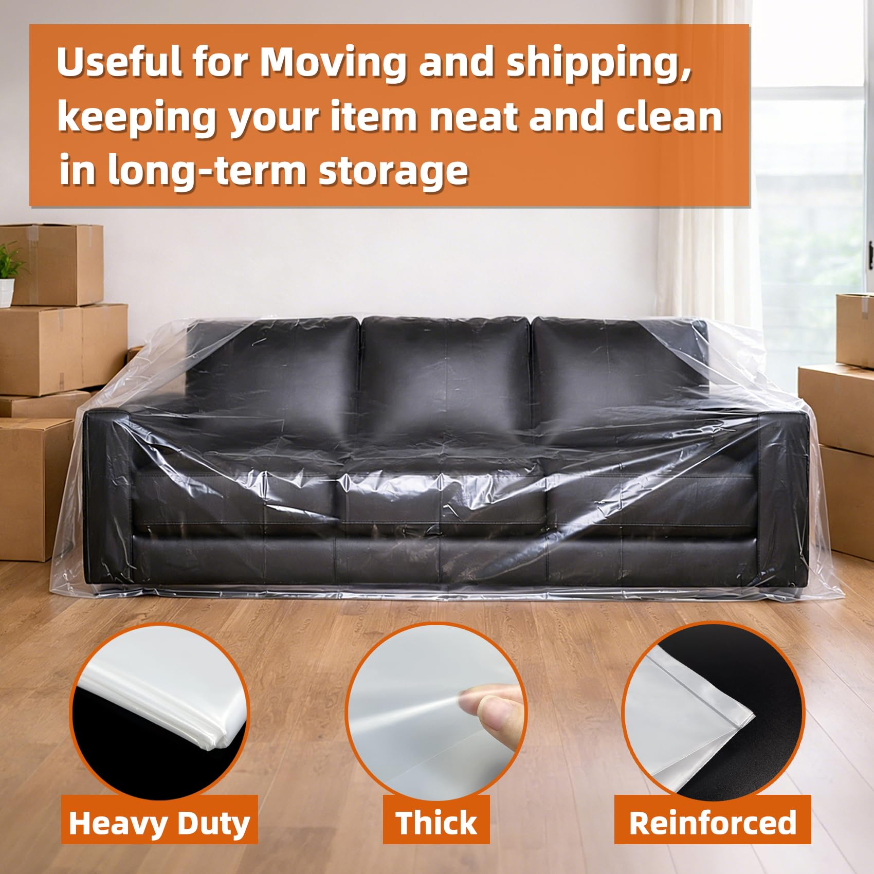 Amazon.com: Yotelab Plastic Couch Cover for Moving,Sofa Bag Cover