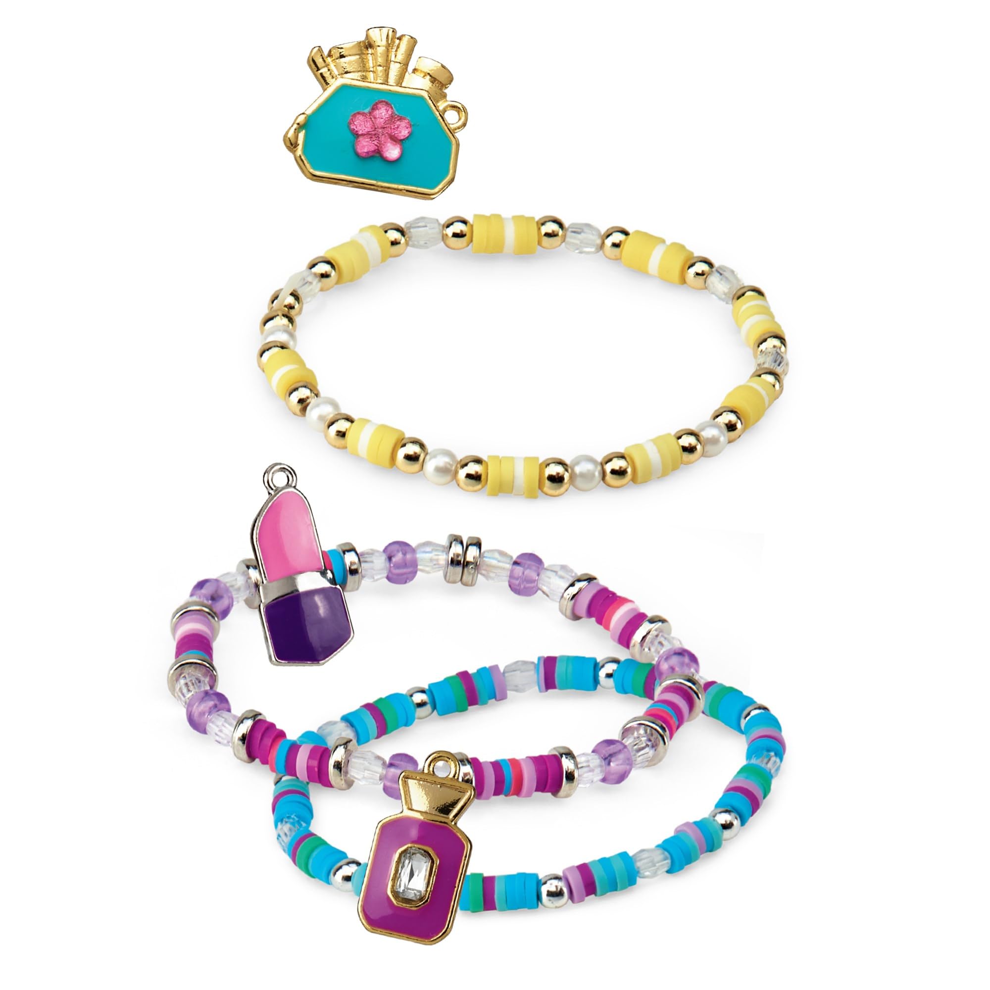 CRA-Z-ART Shimmer N Sparkle Mini Mania Beauty Charms Bracelet Maker Collectable Charm Bracelets Includes Over 1000 Multicoloured Beads Jewellery Making kit Make Your own Friendship Bracelets - Image 3