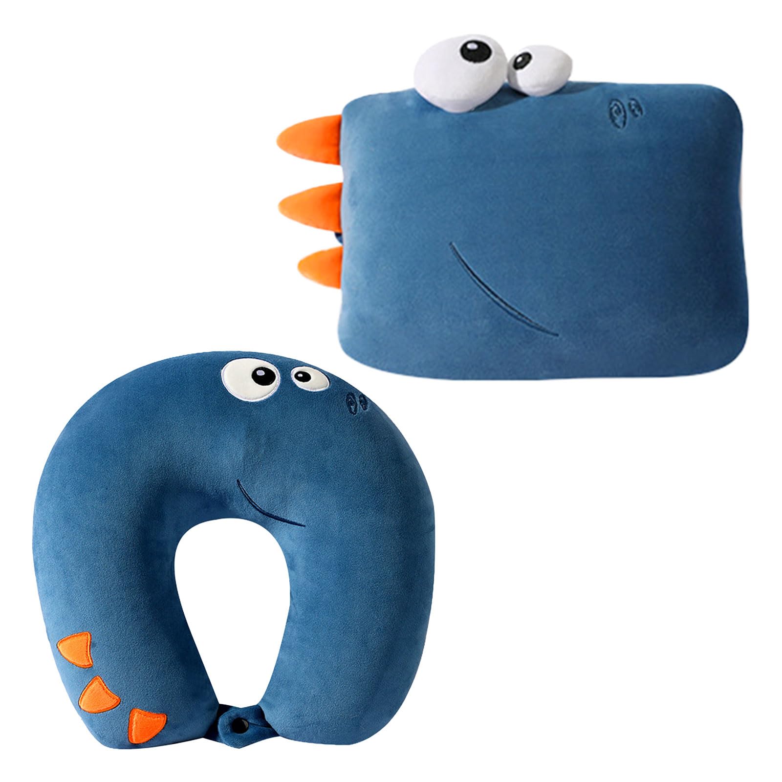 Cuscino da viaggio riempibile 2 in 1 per bambini, cuscino aereo dinosauro carino, cuscino viaggio morbido trasformabile in guanciale, ideale per auto, aereo e casa
