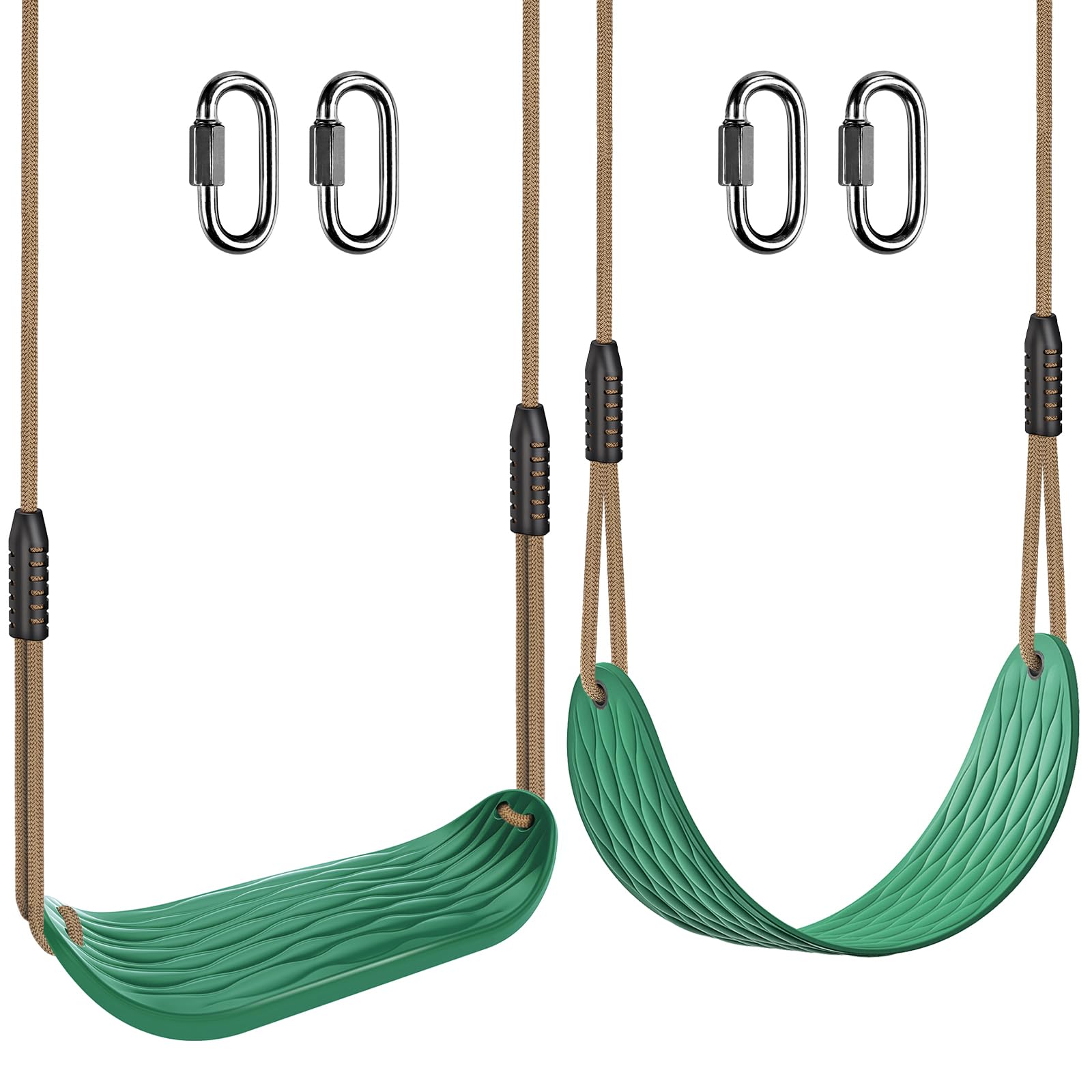 BeneLabel 2pcs Swing Seat, Kids Soft Plastic Swings Indoor/Outdoor Child Tree Hard Swinging Board with Adjustable 130-200cm Rope for for Baby/Teens/Adults, 600lbs / 250lbs — image 1