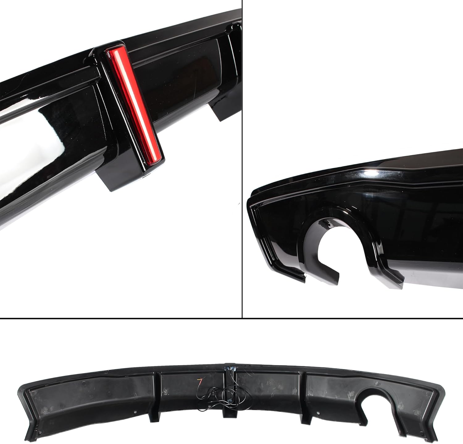 Rear Bumper Diffuser w/LED Brake Light Fit for BMW 3 Series F30 2012-2015 320i/ 325i/ 328d Accessories (Base/Regular Model Only) Replaced Rear Lower Lip Splitter Exterior Part Gloss Black