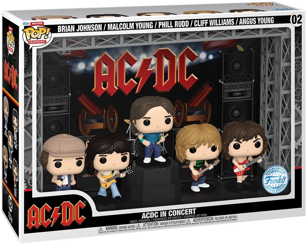 FunkoAC/DC Pack 5 Figurines POP! Moments DLX Vinyl AC/DC in Concert 9 cm