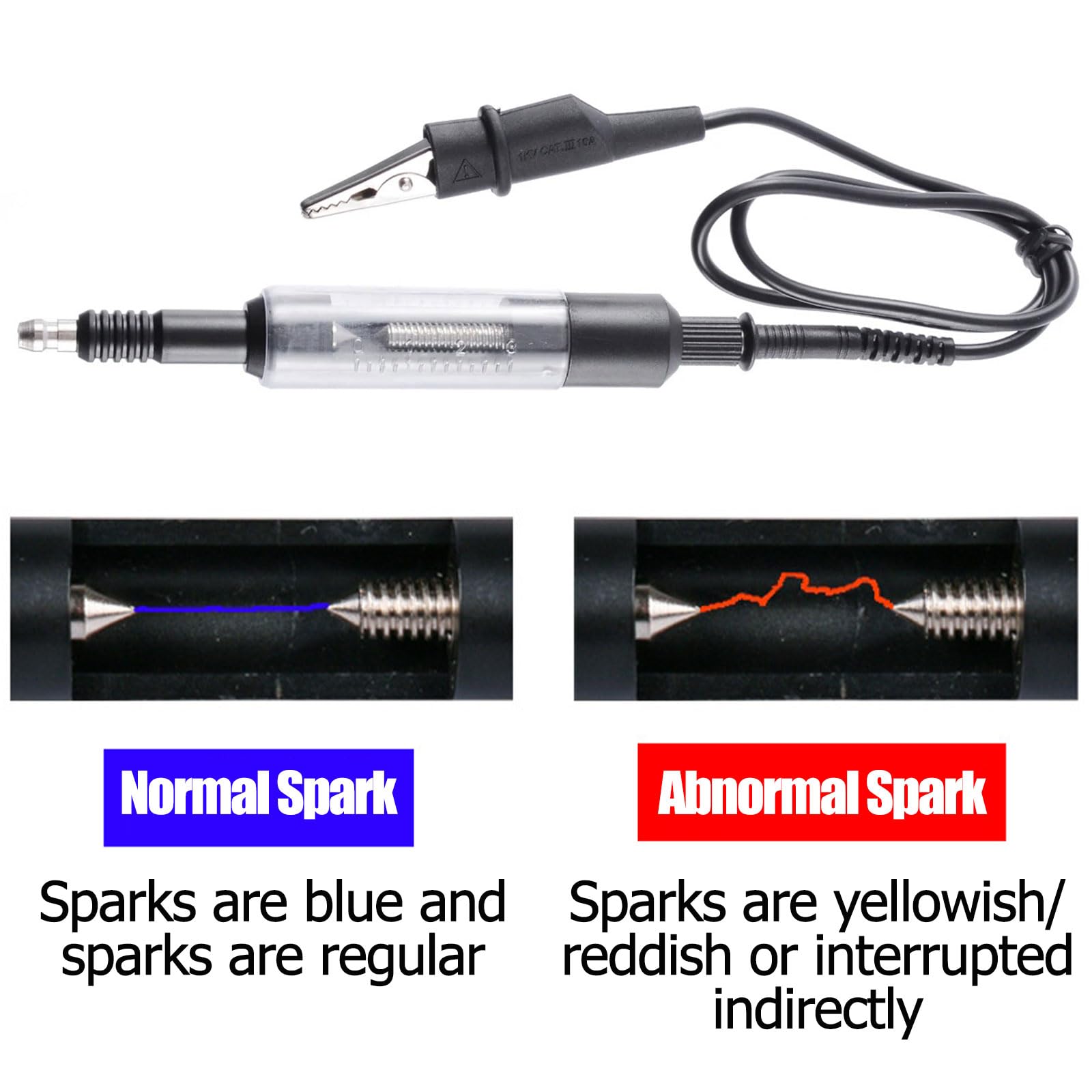 Tester Di Accensione, Tester per Scintille di Accensione, Spark tester per Auto, tester per Candele di accensione, per Motociclette, Camion, Falciatrici per Erba