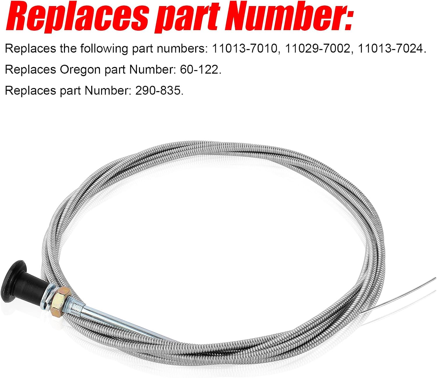 60-122 Carburetor Push Pull Choke Control Cable Compatible with 60122 290-835 290835 11013-7010 11029-7002 11013-7024 Lawn Tractor Mower Go Kart Bike Lincoln F162 F163 SA200 SA250 Universal