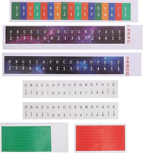 5 juegos de calcomanías de notas de Kalimba, 17 teclas, instrumento de dedo, notas de entrenamiento, letrero de decoración para principiantes
