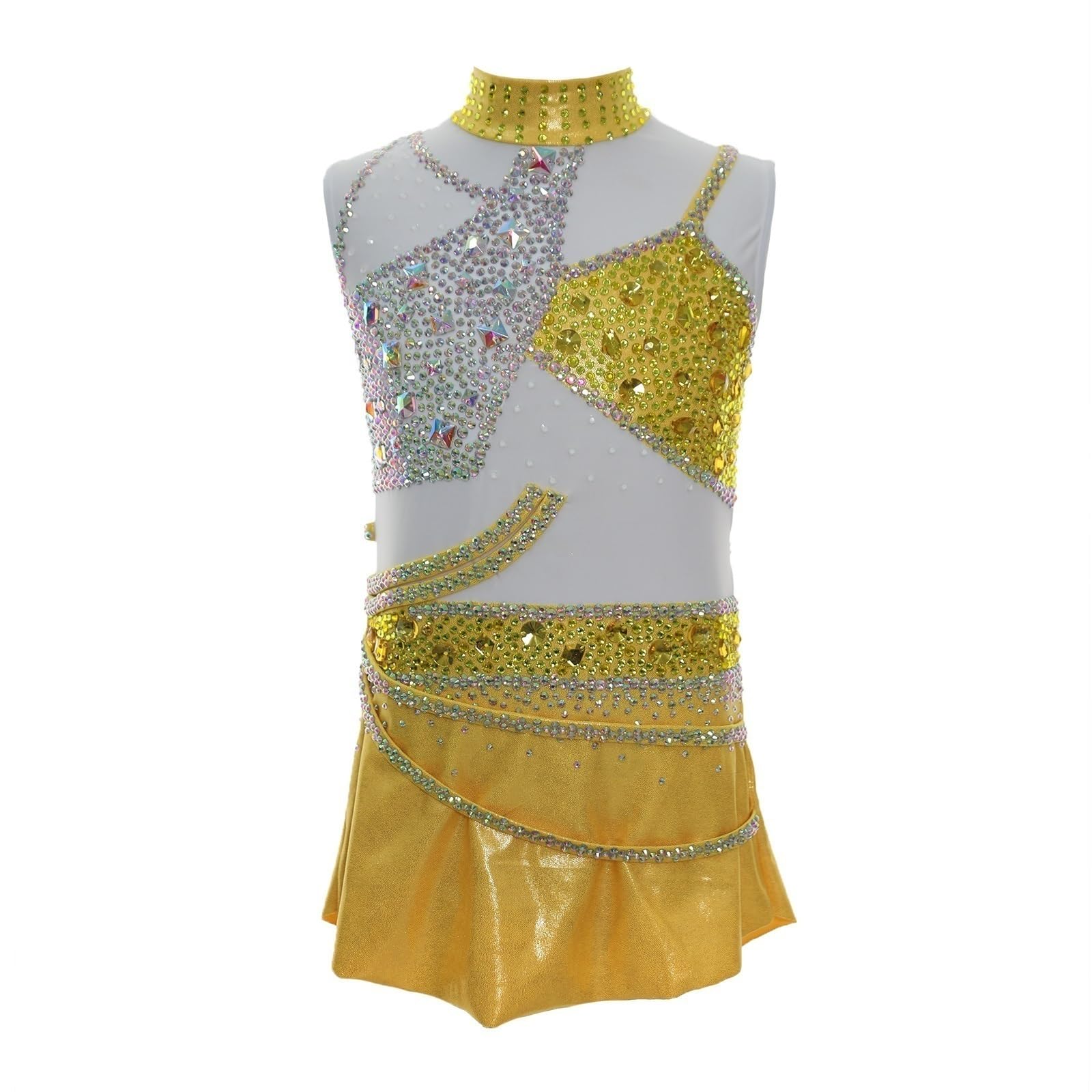 Maillot De Gimnasia Rítmica Sin Mangas For Niña, Prenda Cómoda De Competición Con Diseño De Diamante.