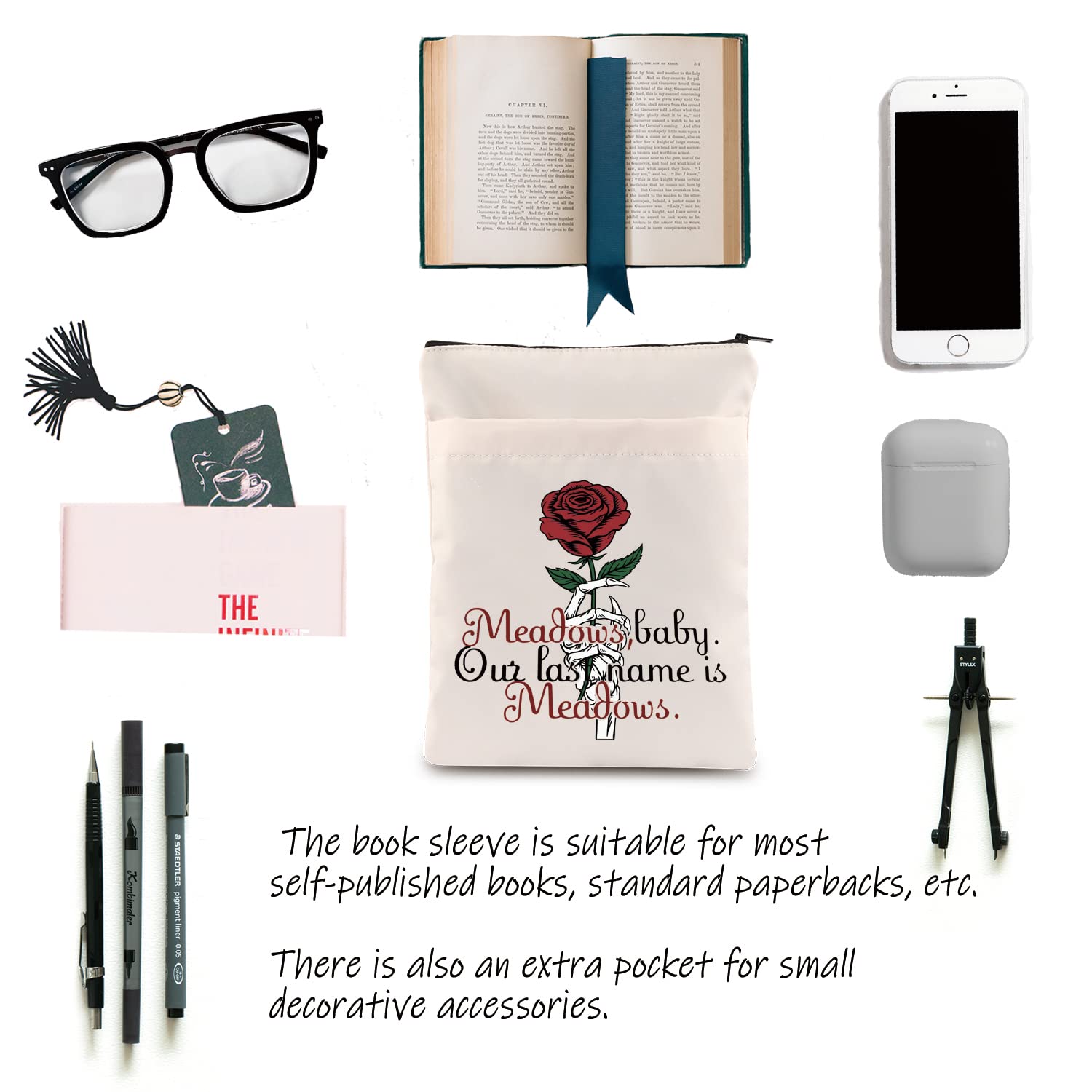 Craspire Buchumschläge Mit Rosa Schleife Herz Buchhülle Rosa Buchschutz Für Taschenbücher Waschbarer Buchumschlag Aus Stoff Mit Reißverschluss Und Zusätzlicher Hüllentasche Für Buchliebhaber