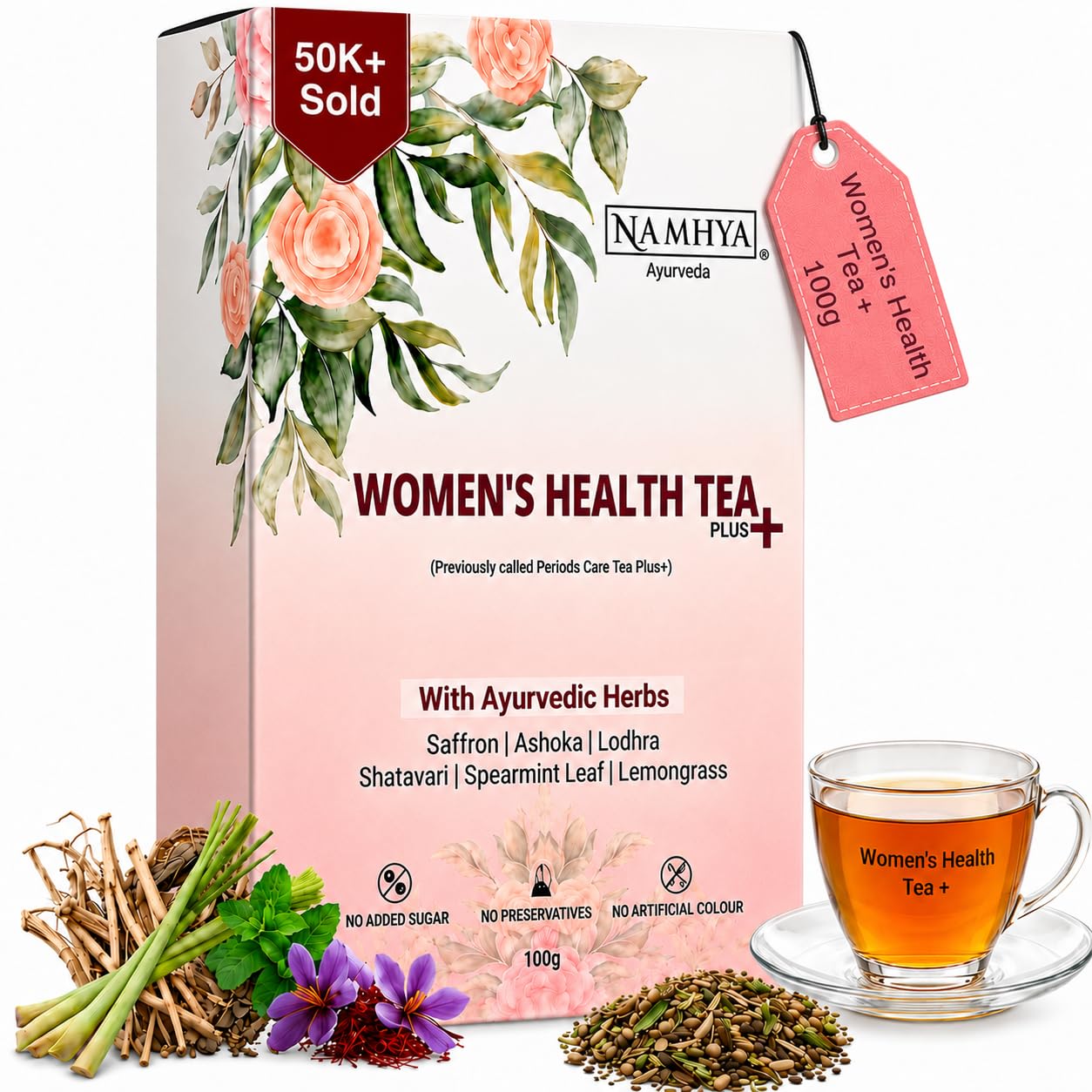 Namhya Women's Health Tea Plus | PCOS Support & Hormonal Balance |100gm Loose