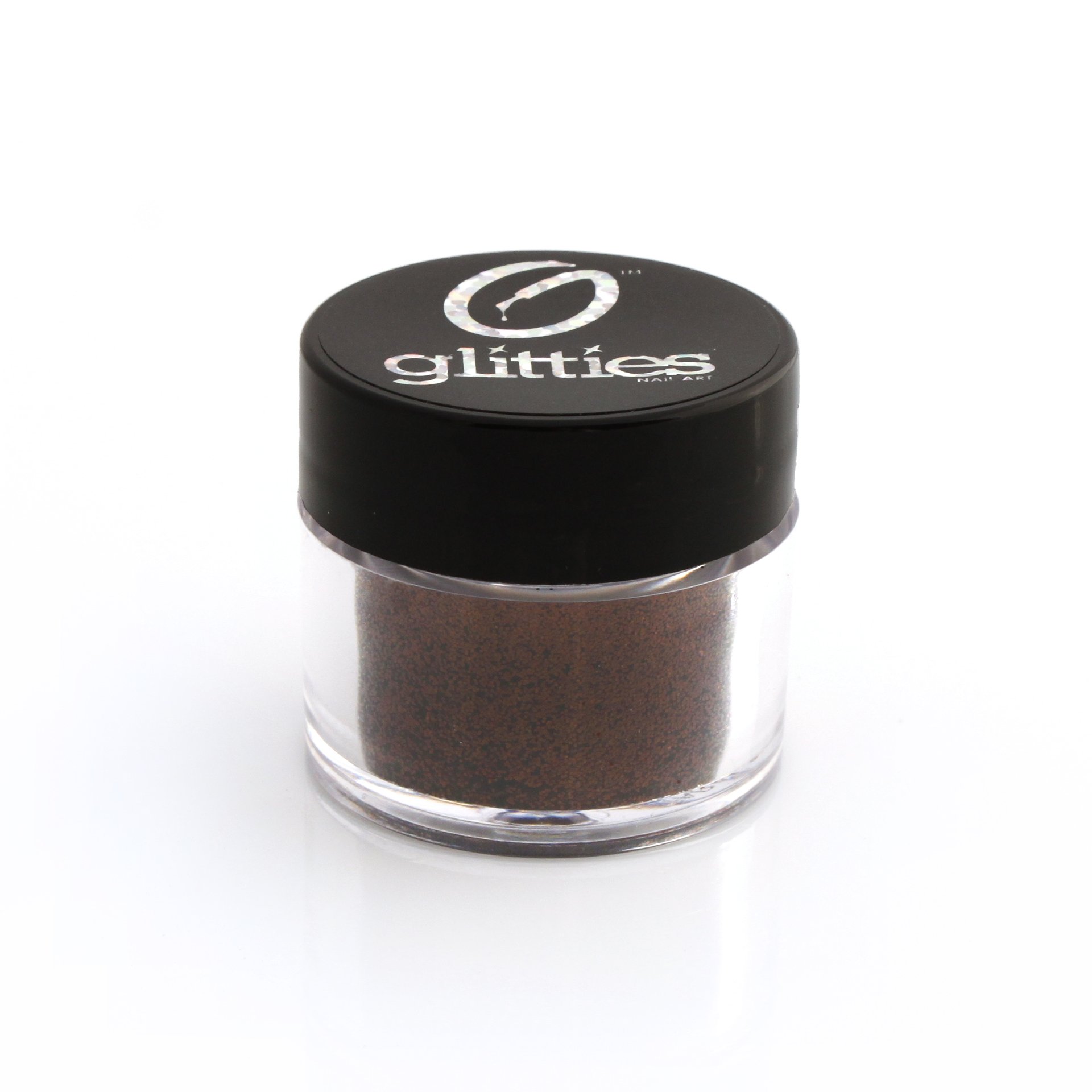 GLITTIES - Chocolate - Brown Loose Fine Glitter Powder (.008") - Great for Nail Art, Nail Polish, Gel, Gel Polish or Acrylic Nail Powder - Solvent Resistant - (10 Gram Jar)