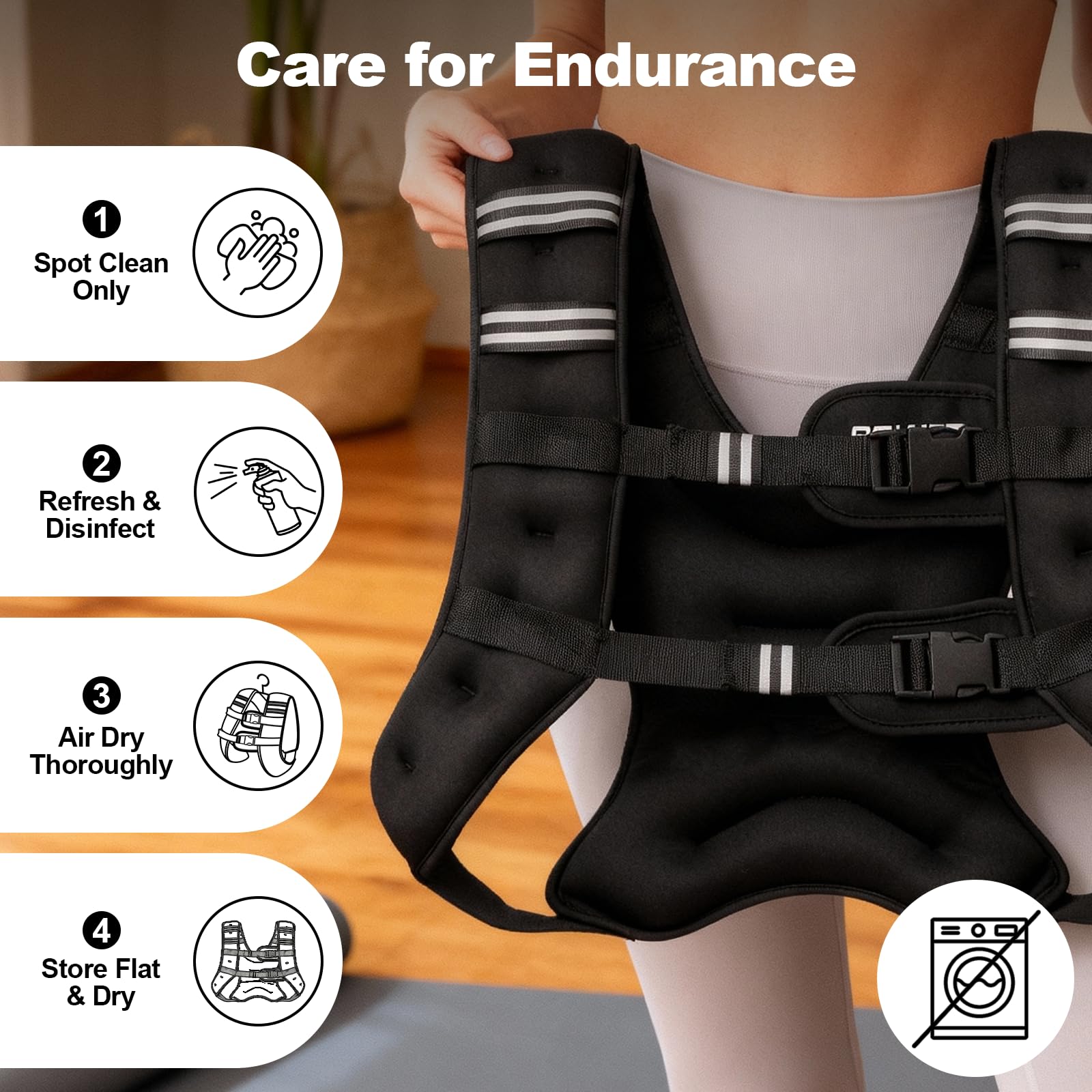 POWER GUIDANCE Giubbotto Zavorrato 6-20LB Peso Fisso, Neoprene Impermeabile, Fascia Toracica Regolabile (89-127cm), Tasca per CrossFit, Corsa, Allenamento Forza