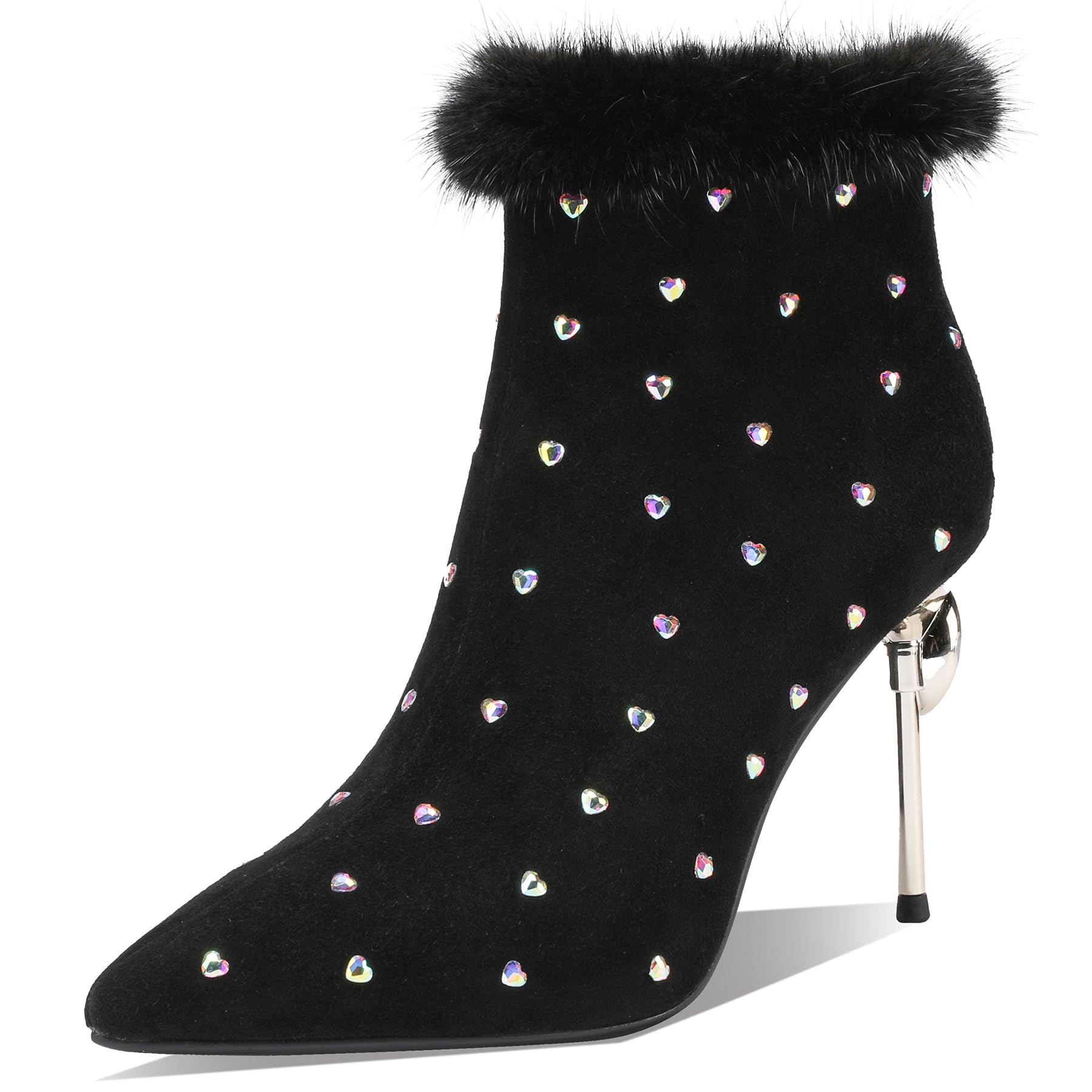 TDD Sexy Dress Stiletto Booties for Women Pointed Toe Ankle Boots