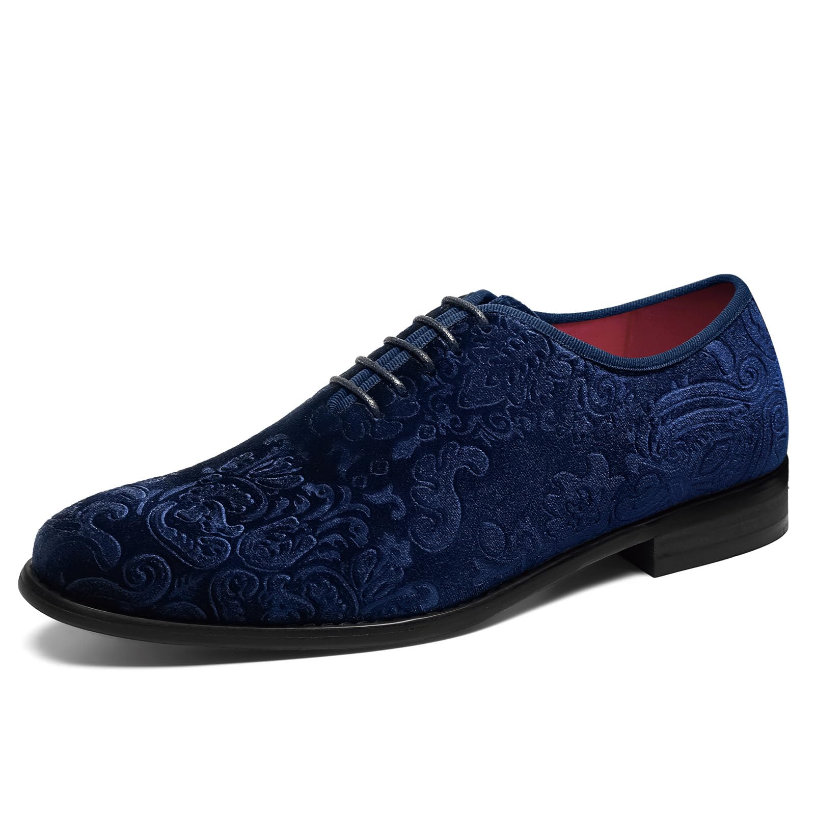 HEEZ Mens Dress Shoes Patent Leather Formal Tuxedo Shoes for Men with Plain Toe Non Slip Lace up