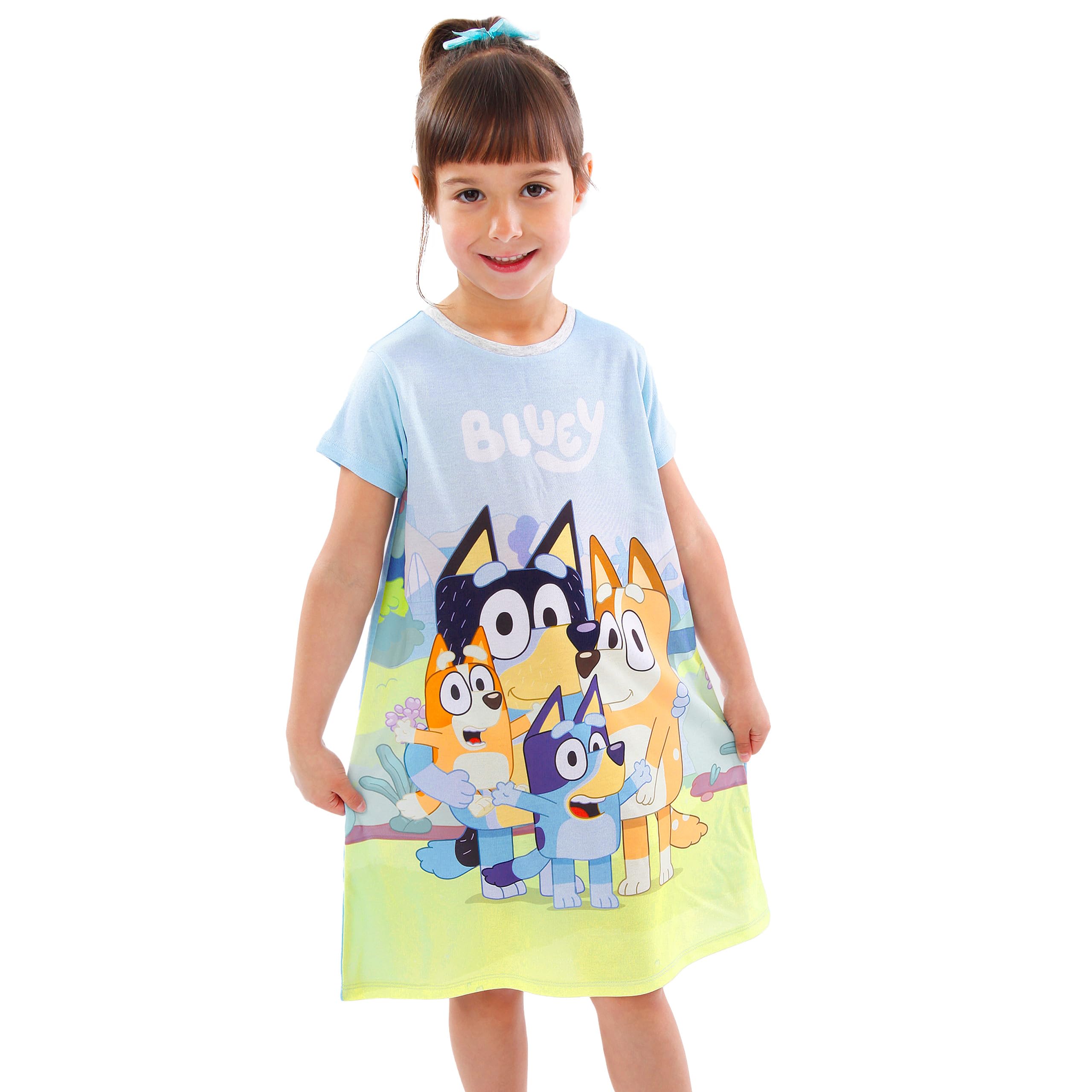 Bluey Koszulka nocna dla dziewczynek z krótkim rękawem