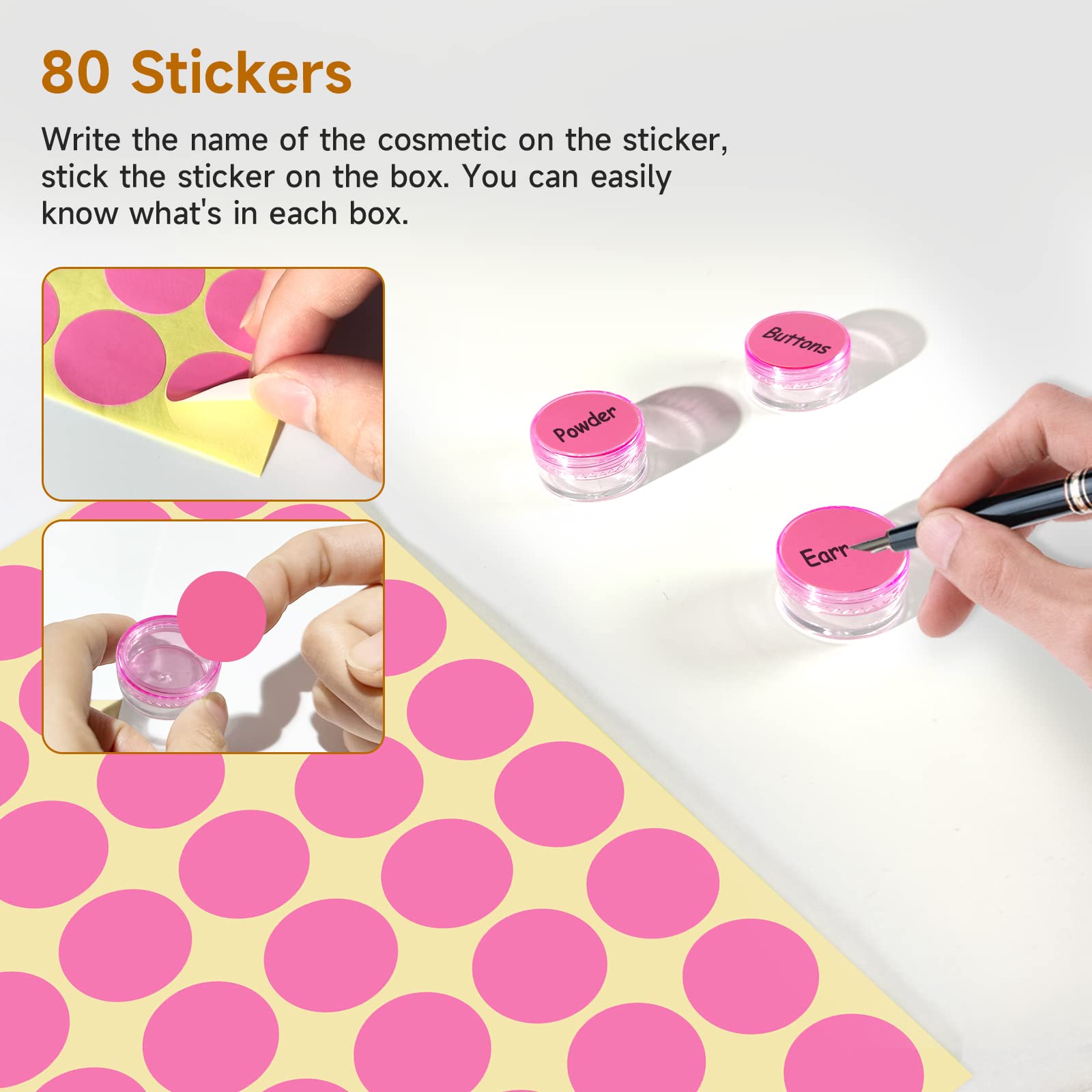 70 Vasetti Viaggio 5ml - Contenitori Cosmetici Trasparenti Con Etichette E Spatoline - Foto 2