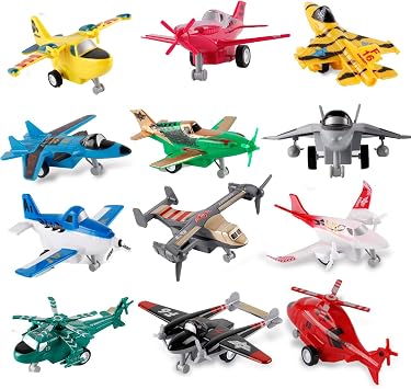 Pull-Back Airplane Toy Boys Plane Playset for Toddlers 3-5 Variety Pack of Helicopters Stealth Bombers Fighter Jets Aircraft Planes for Kids Toddlers Great Party Favors for Kids