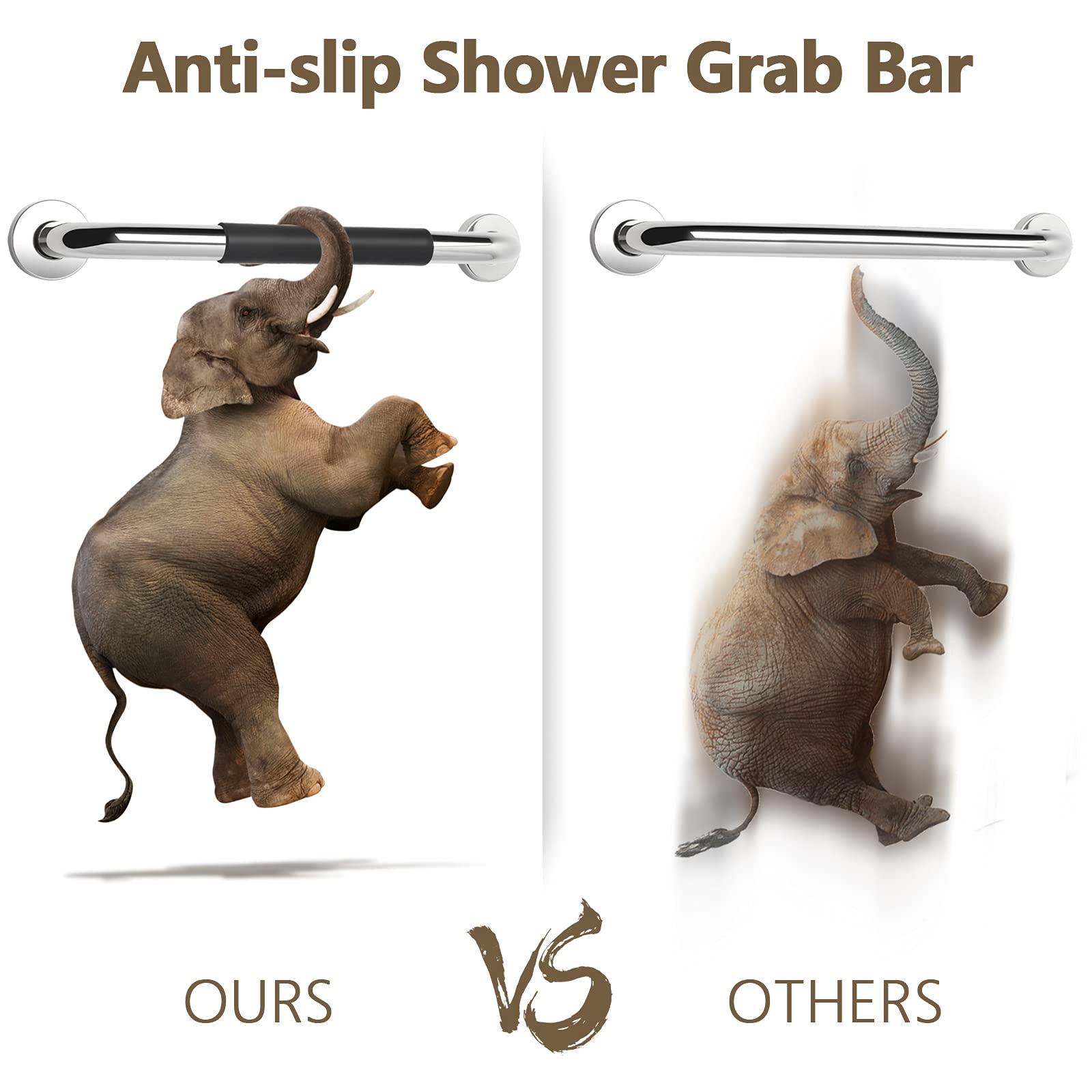Barre antiscivolo per bagno e doccia (81,3 cm, in silicone)