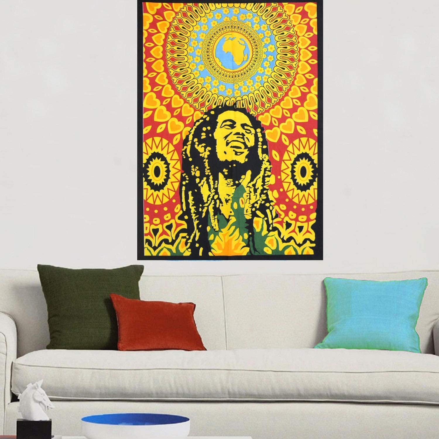 AVA Collections Bob Marley Wall Hanging Tapestry Trippy Weed Poster Bedroom Decor Tapestries Room Decor Rasta Aesthetic Tapastry Lion Face Hippie Sublime Decorations Posters For Jamaican Party (3)