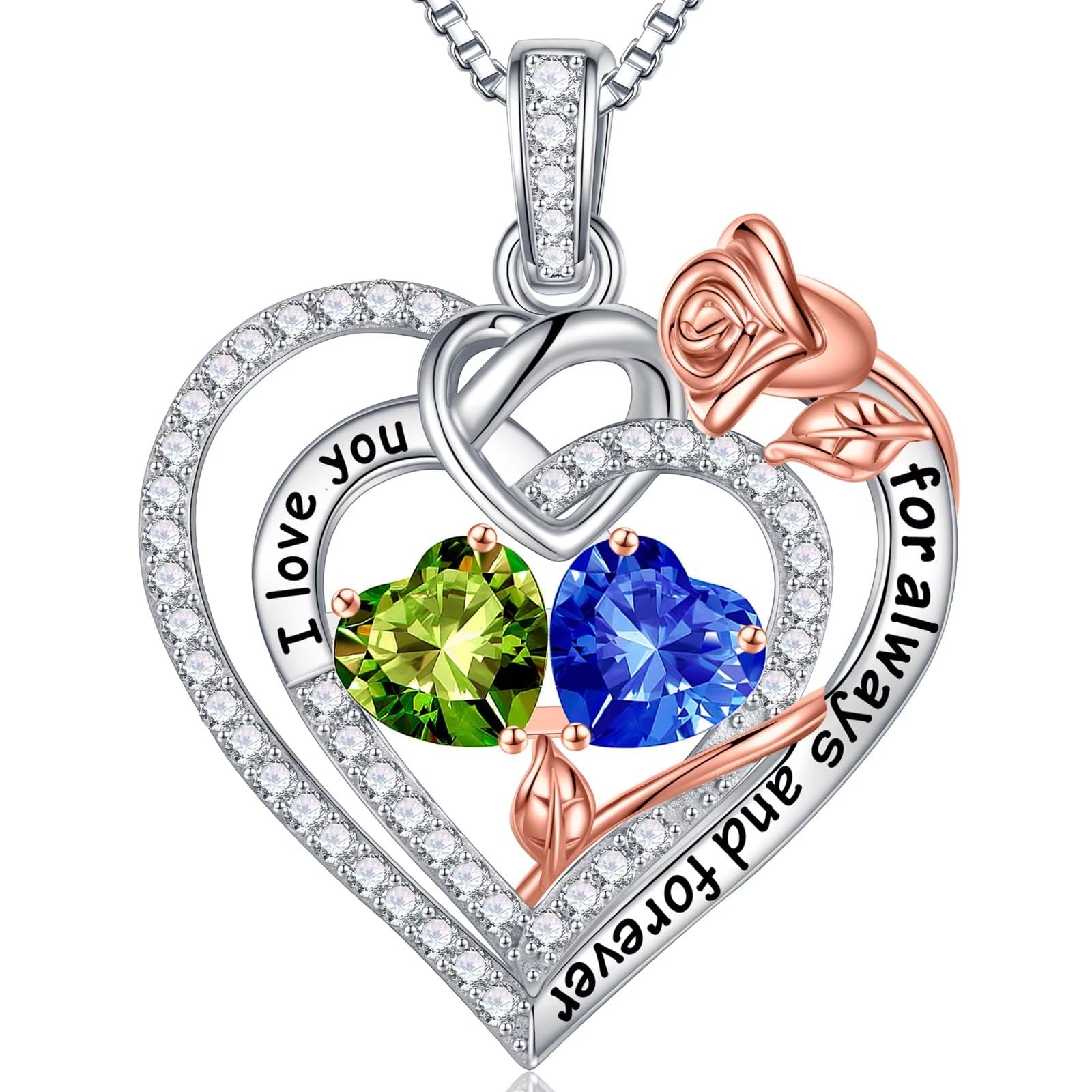Iefil Double Birthstone Necklace
