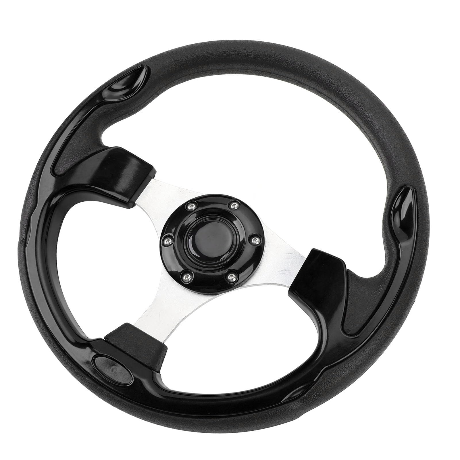 Volante de 13 Pulgadas, Estilo de Carreras Universal PU Aluminio Agarre Coche Volante con Tornillos y Llave para 6 Agujero Adaptador, Especificaciones de Instalación Incluidas