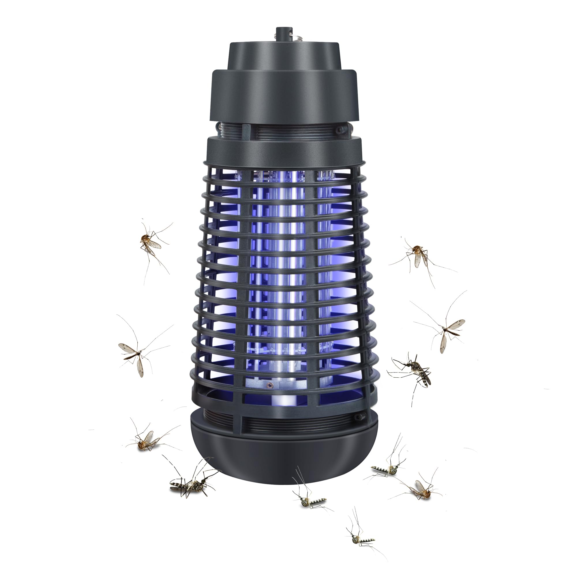ASAB Electric Bug Zapper 4300v Fly Killer with UV Light 6w High Voltage Insect Zapper 360 Degree Coverage Quiet Operation Water Resistant ABS Housing with Hook for Home Garden or Outdoor Use
