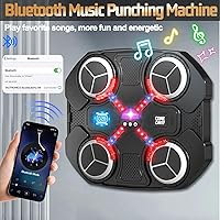 Vista 2 de Music Boxing Machine for Kids, Wall Mounted Bluetooth Smart Punching Pad Kids Boxing Training Workout Equipment with Boxing Glove, Birthday Gifts