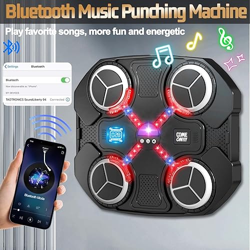 Miniatura 2 de Music Boxing Machine for Kids, Wall Mounted Bluetooth Smart Punching Pad Kids Boxing Training Workout Equipment with Boxing Glove, Birthday Gifts