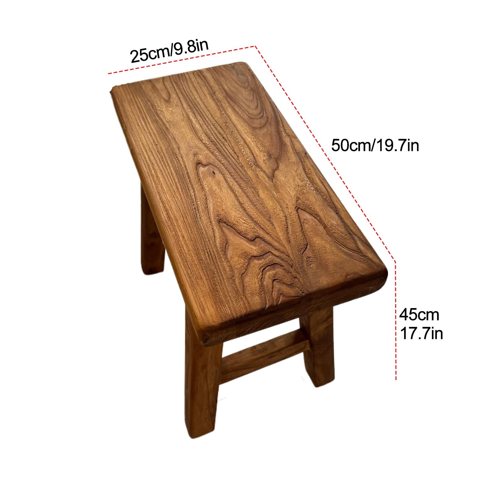 Sitzbank Holz, Gartenbank im Freien, Ärmelloses Design, Einfach zu Montieren, for Wohnzimmer, Haustür, Schlafzimmer(50cm)