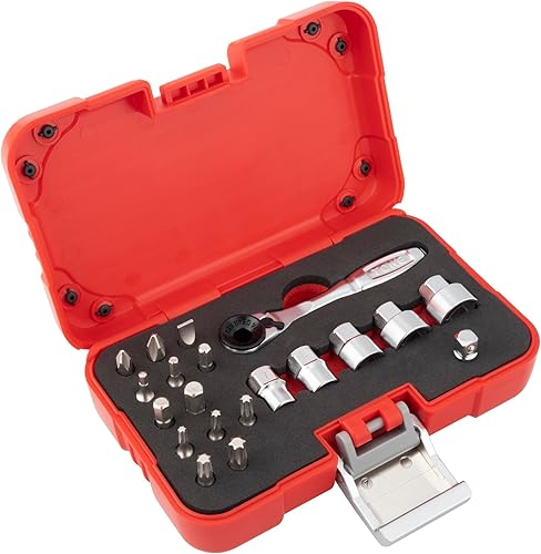 Miniatura 3 de TONE Juego de brocas de zócalo SBHC220P y 0.250 in (1/4") 19 Artículos Rojo