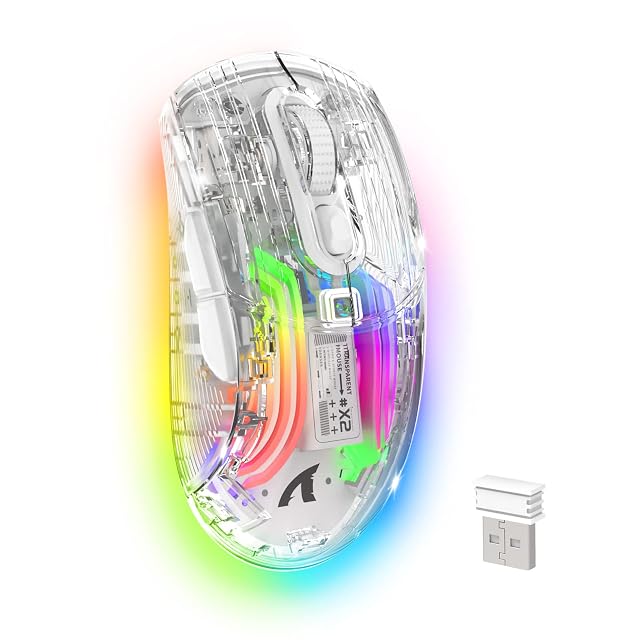 Wireless Gaming Mouse PC Transparent Shell Computer Mice with Dual mode BT5 0 2 4G PixArt Chip 3D