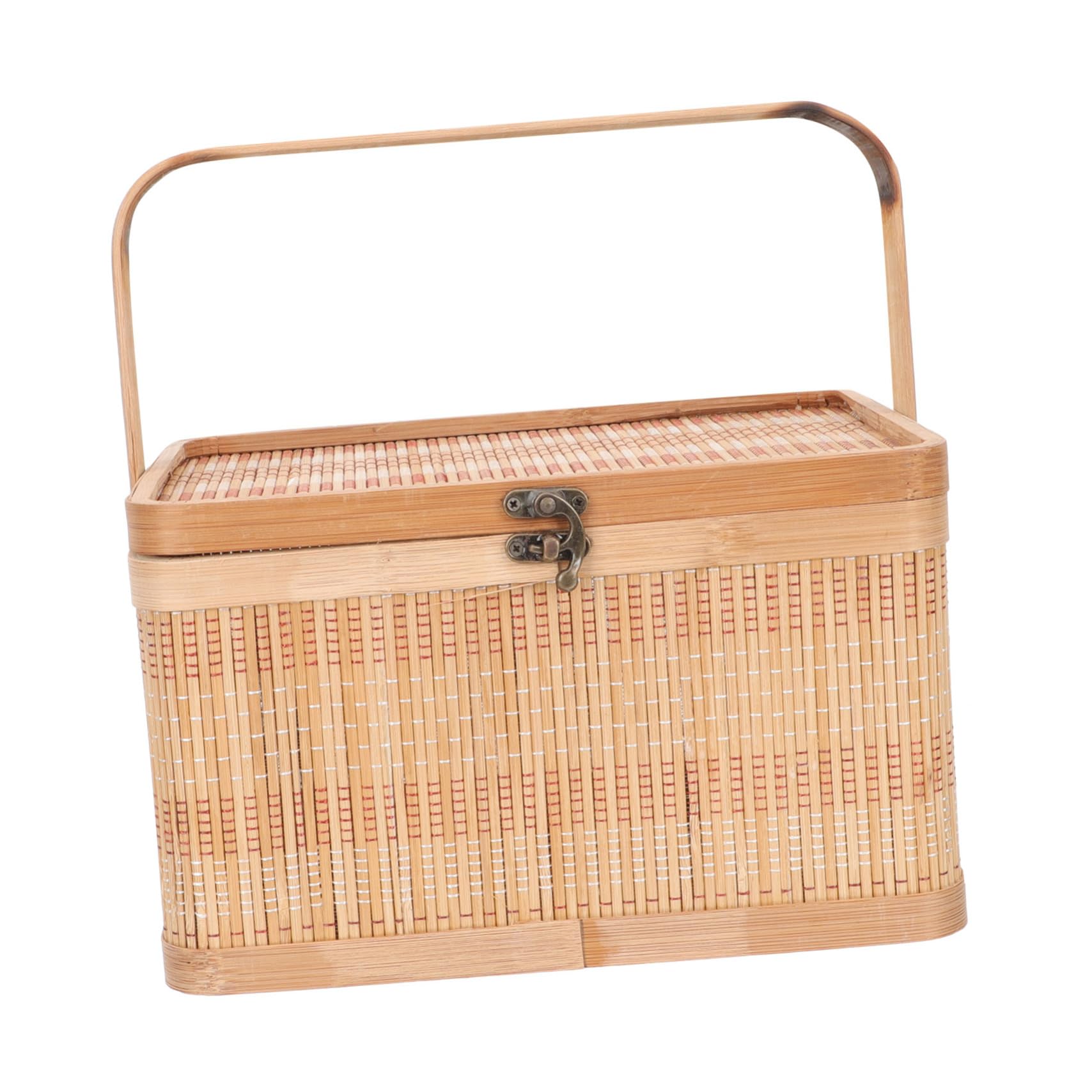 HEMOTON Chic Mooncake Basket Woven Bamboo Storage Basket Cover Ideal for Fruit