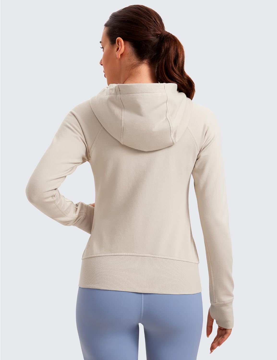 CRZ YOGA Womens Fleece Full Zip Hoodie Jackets Workout Hooded Zipper Basic Casual Sweatshirts with Thumb Holes - Image 2