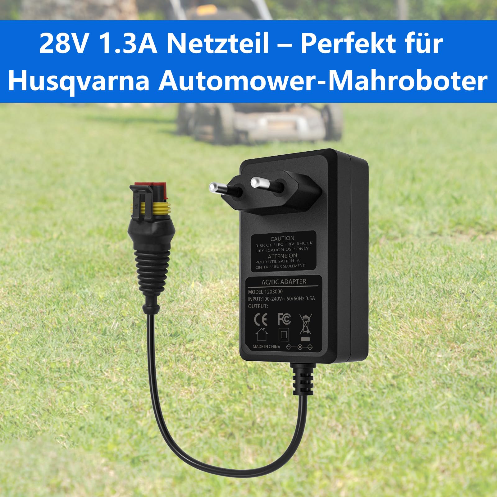 28V 1.3A Ladegerät Netzteil kompatibel mit Husqvarna Automower 115H,105, 305, 310, 315, 315X,Automatische Rasenmäher #590442204，5931636-01