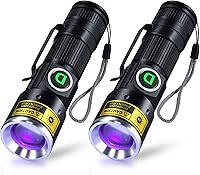 Vista 17 de DARKDAWN Linternas de luz UV de 395 nm USB recargable ultravioleta LED luz negra mini lámpara de madera portátil para detección de orina de gatos