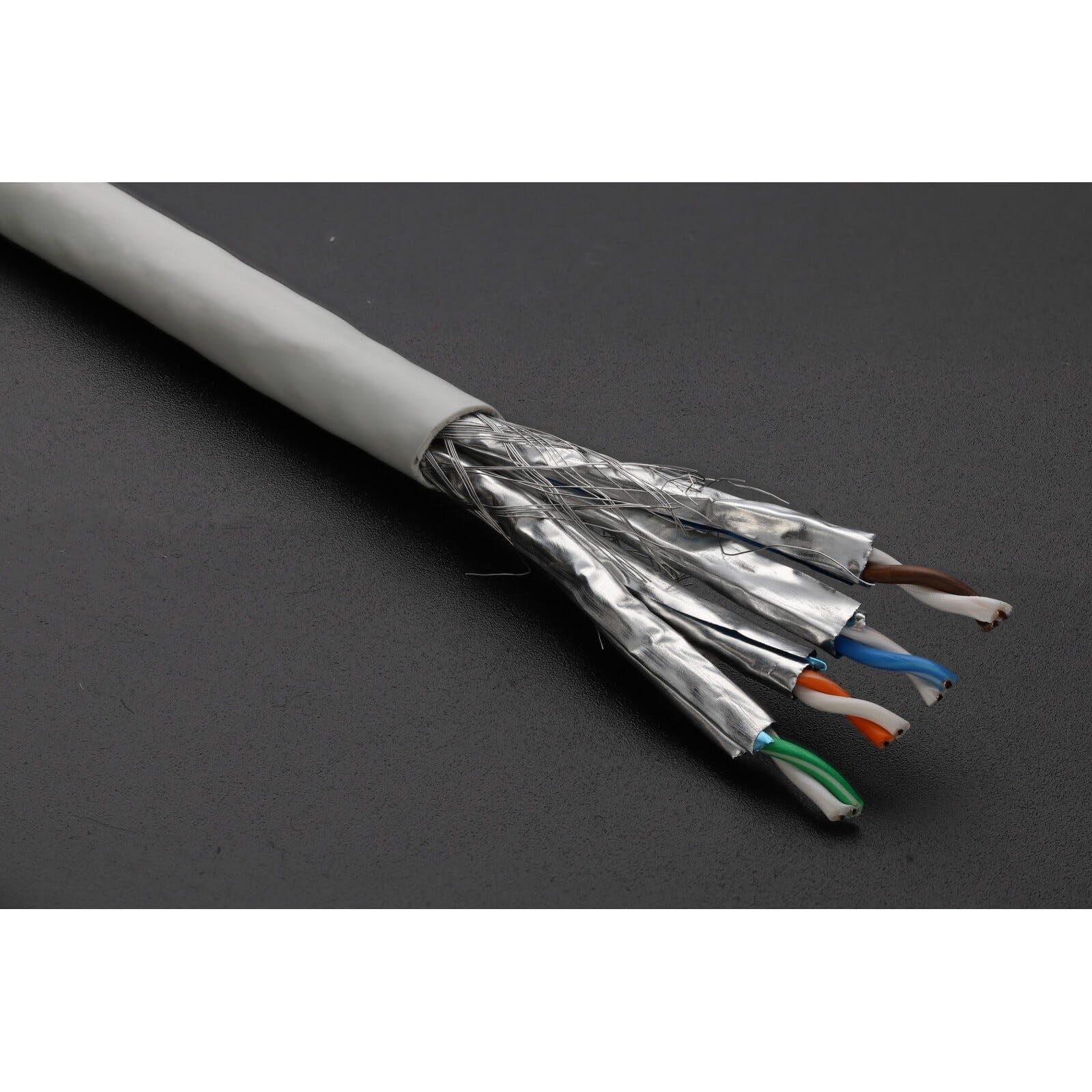 kenable Bobina Cable de Red Ethernet CAT6A S/FTP Interior 305 m [305 metros/305m] Cobre Puro 23AWG Apantallado Gris