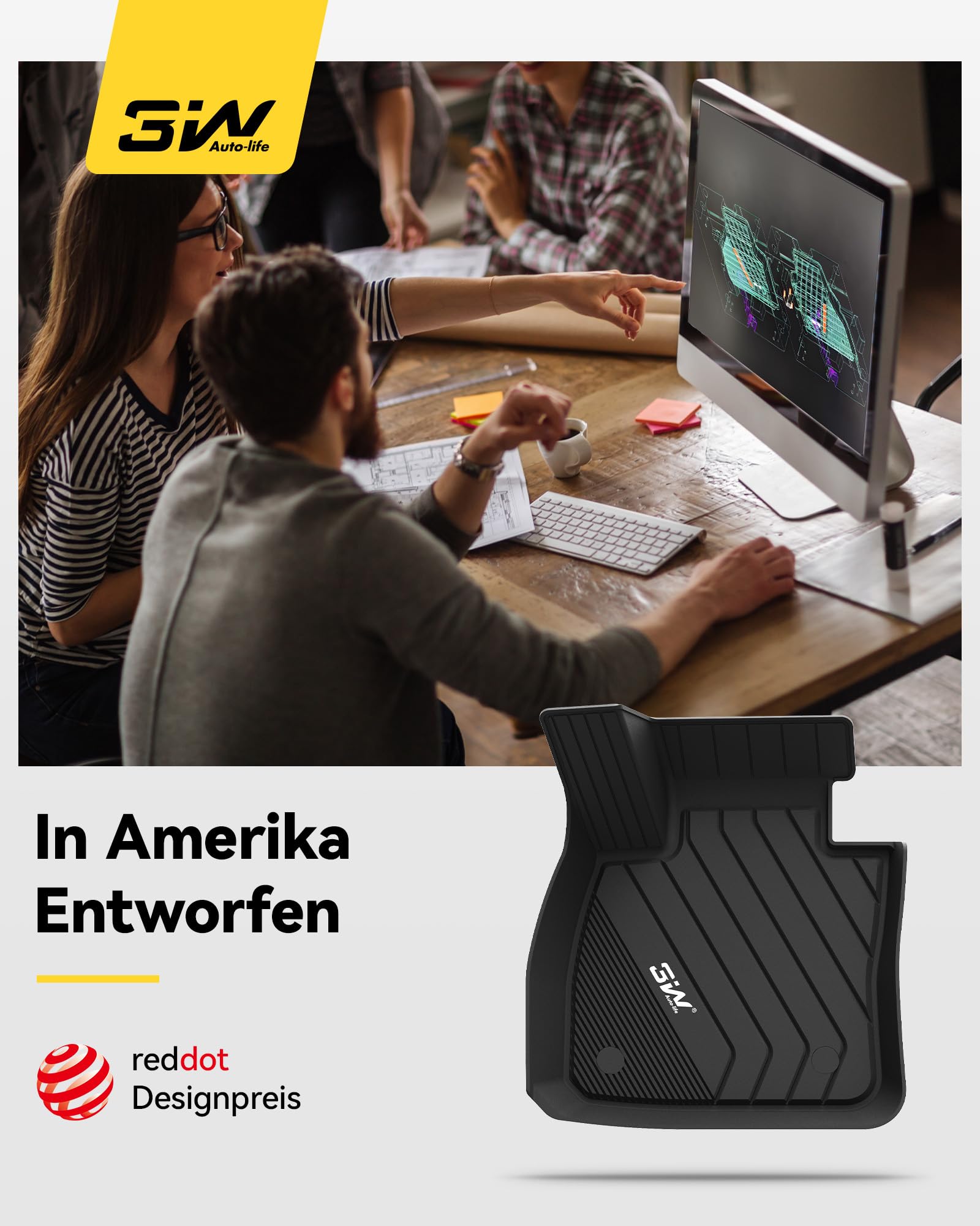 3W Fußmatten für BMW 2er F45 2015-2024 | TPE Thorex™ Allwetter | 3D Maßgeschneiderte Passform | Hundefreundlich Auto Zubehör | Wasserdicht & Kratzfest | Antirutsch