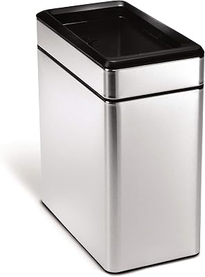 Slim Open Can, 10L Brushed Stainless Steel - Image 1