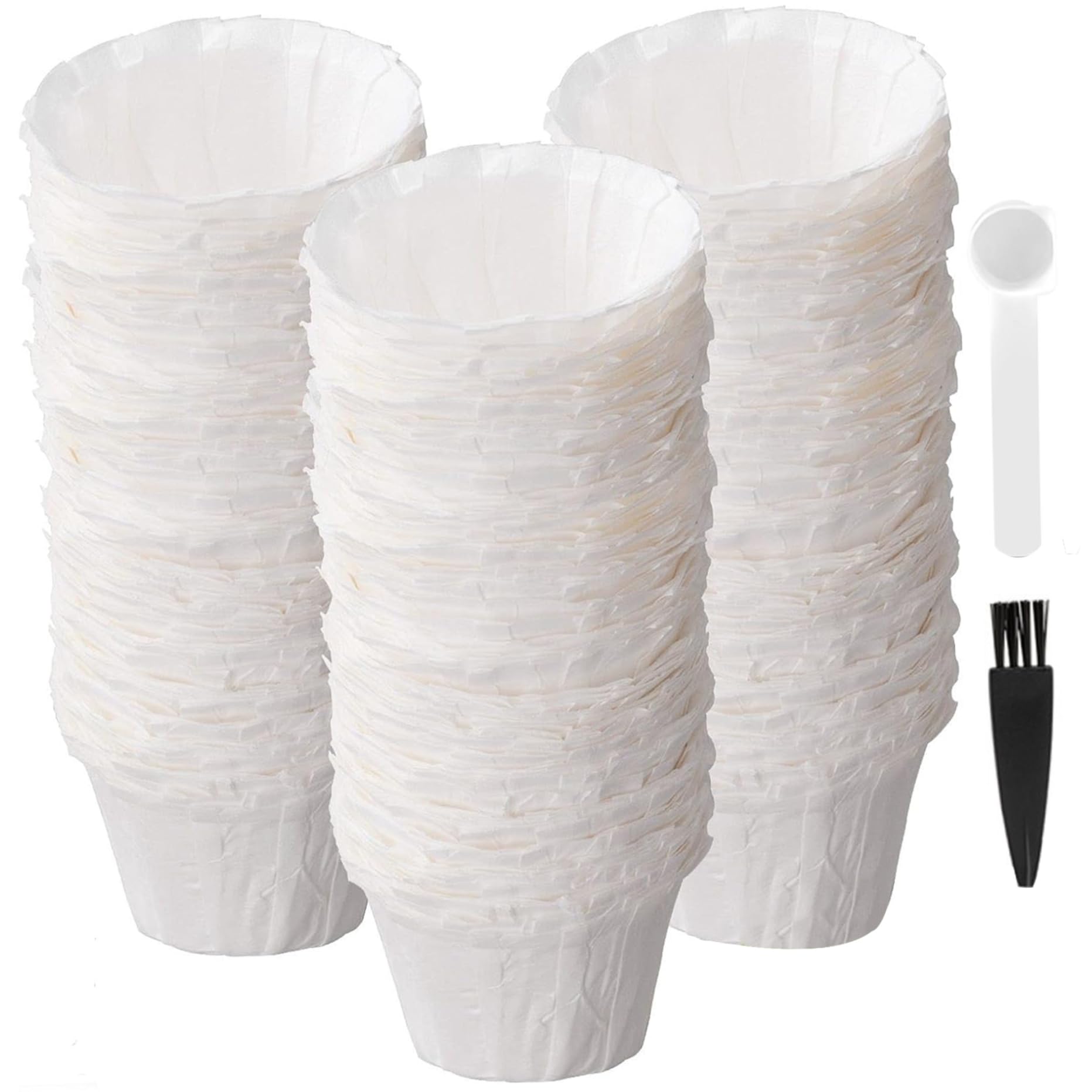 CAKEEYUM 300PCS Paper Coffee Filters Natural Unbleached Disposable Coffee Filter Paper Easy Flowing Filters for Smooth Ground-Free Fits Most Makers, Filt