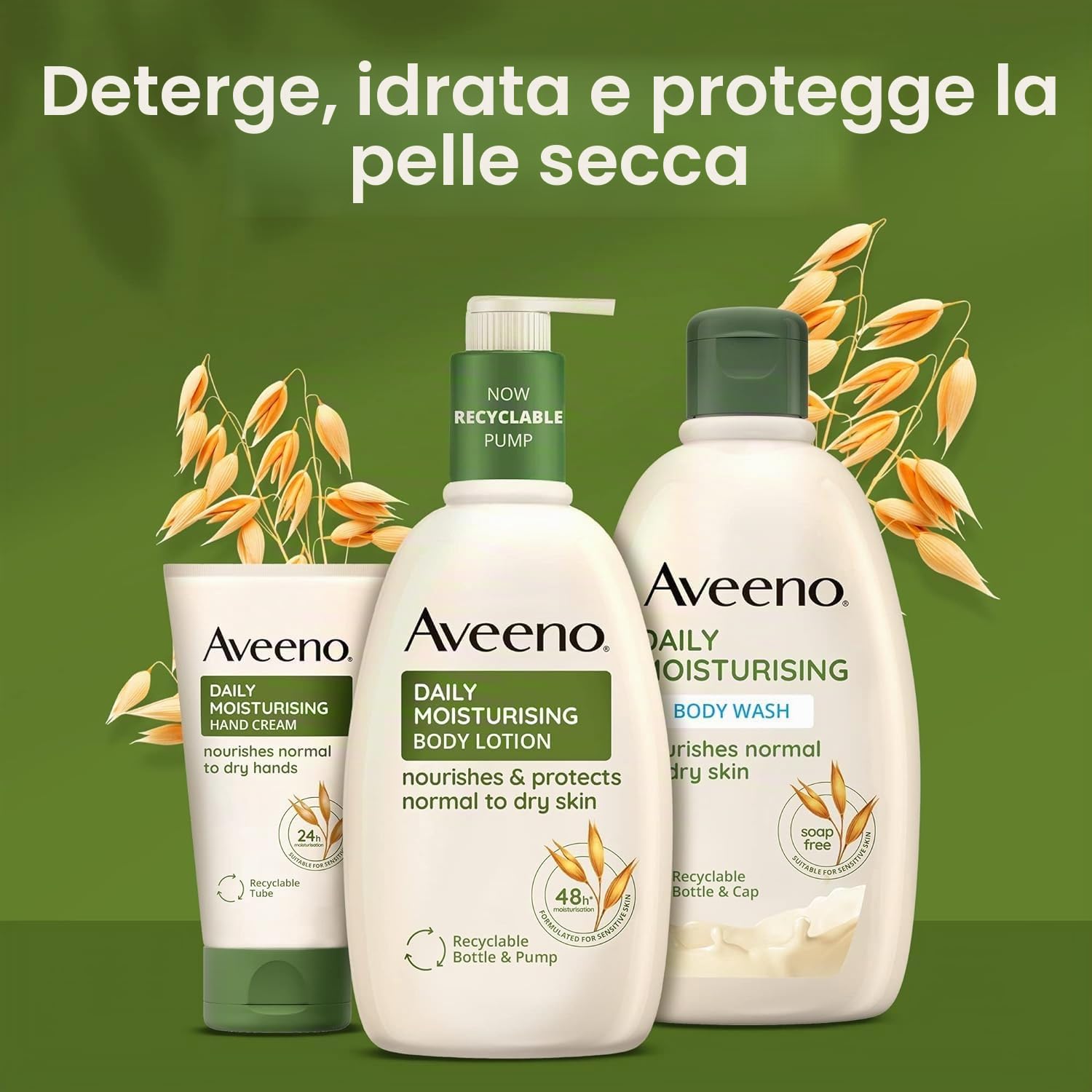 Aveeno Crema idratante per la cura quotidiana, 500 ml, confezione da 2