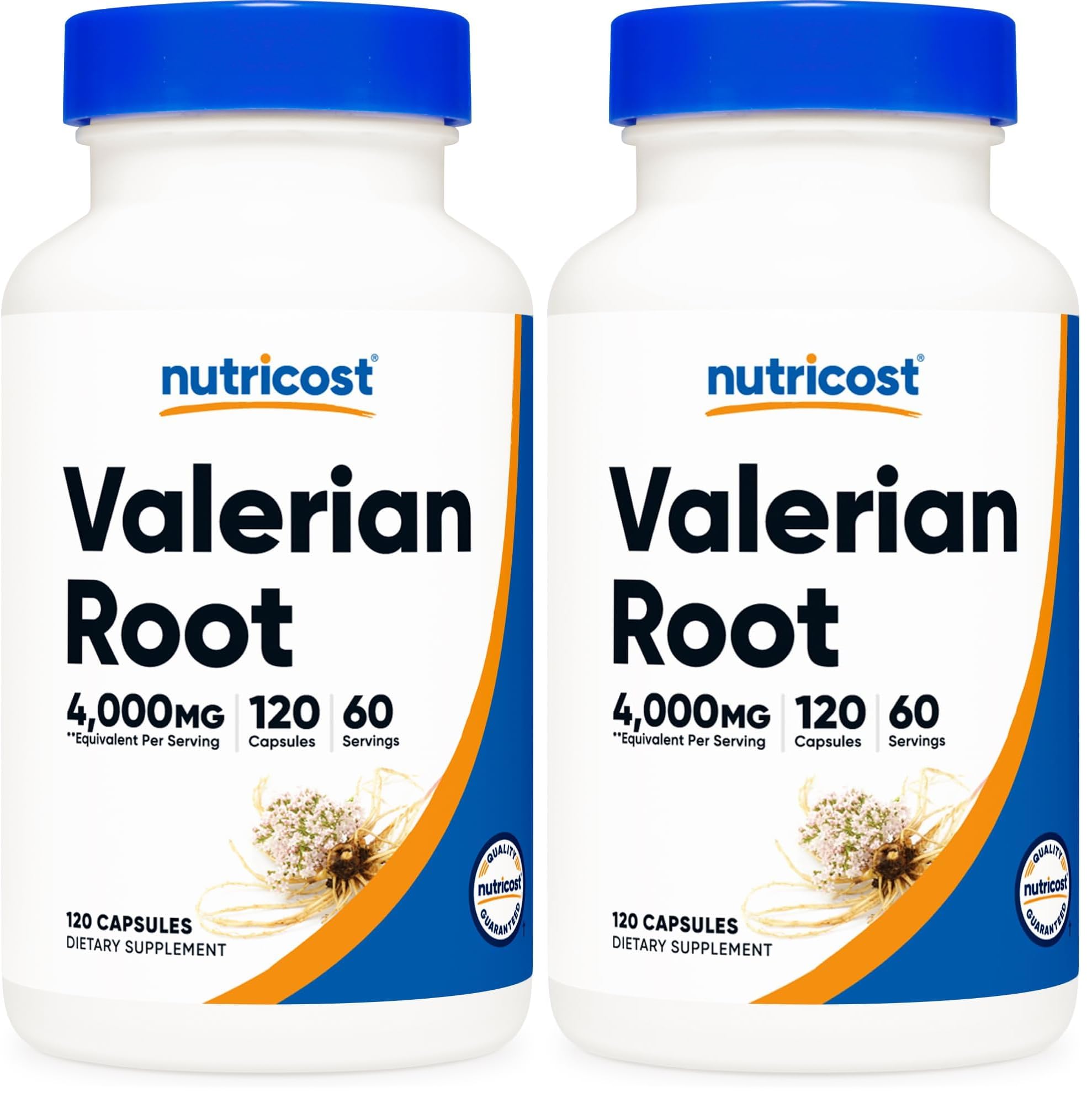 Nutricost Valerian Root Capsules 120 Capsules for 60 Servings - Vegetarian Caps, Gluten Free, Non-GMO (Pack of 2) 120 Count (Pack of 2)