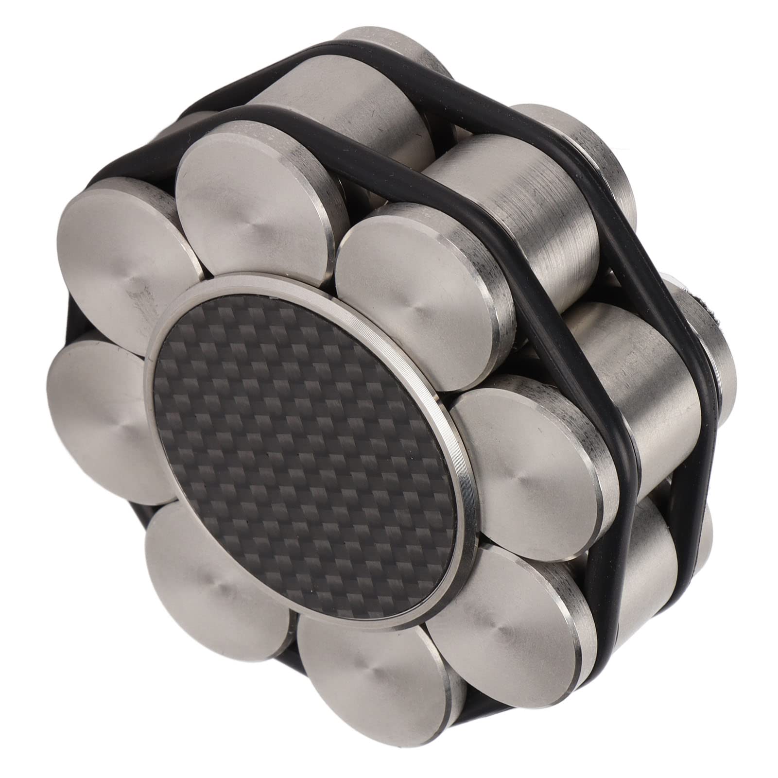 Stabilizzatore per Dischi in Acciaio Inox, Morsetto Peso per Giradischi per LP e Vinile, Stabilizzatore in Fibra di Carbonio per Giradischi con Base in Silicone per una Migliore Qu