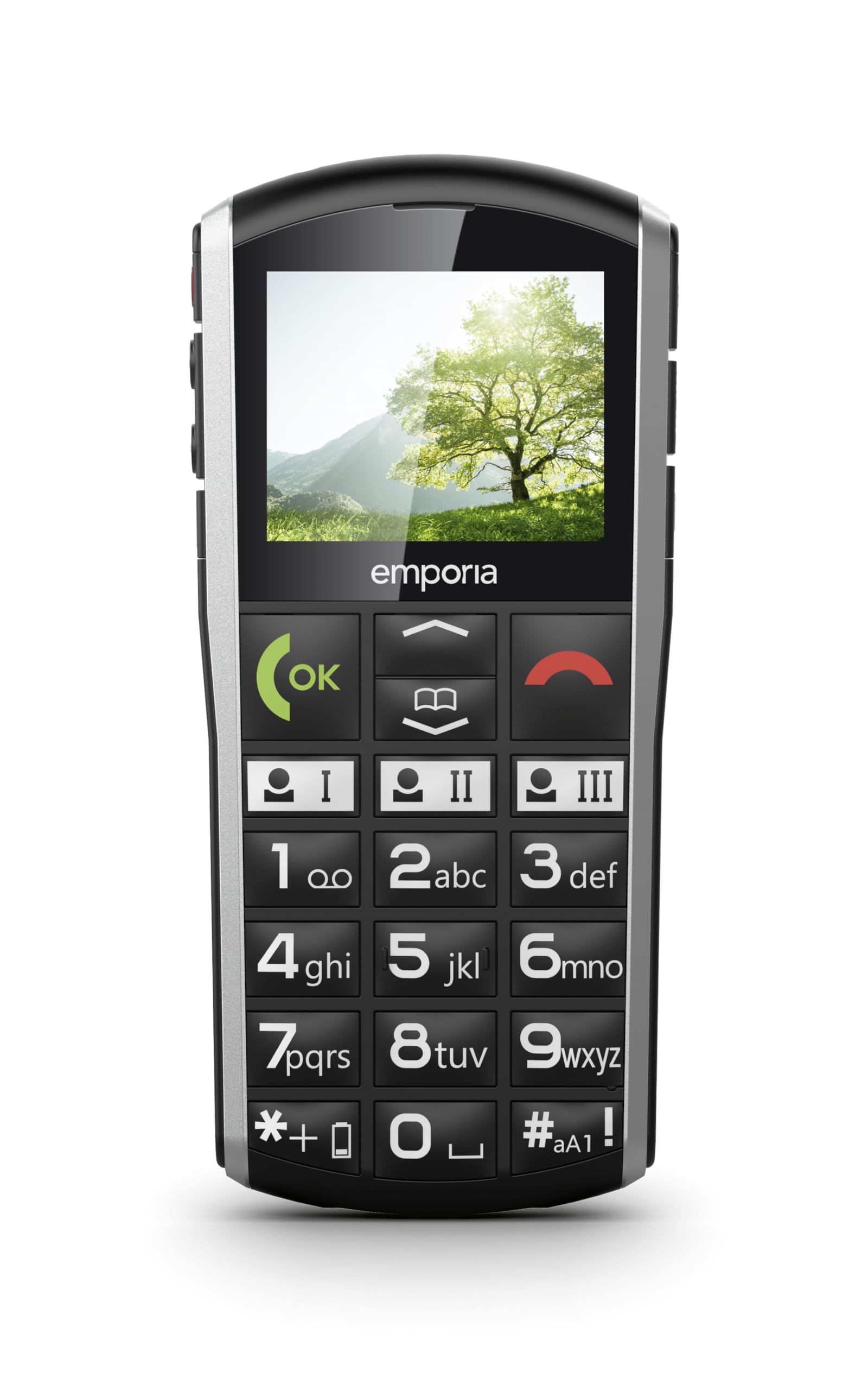 emporiaSIMPLICITY, Seniorenhandy, Tastenhandy ohne Vertrag, Mobiltelefon mit Notruftaste, 2-Zoll-Display, Schwarz