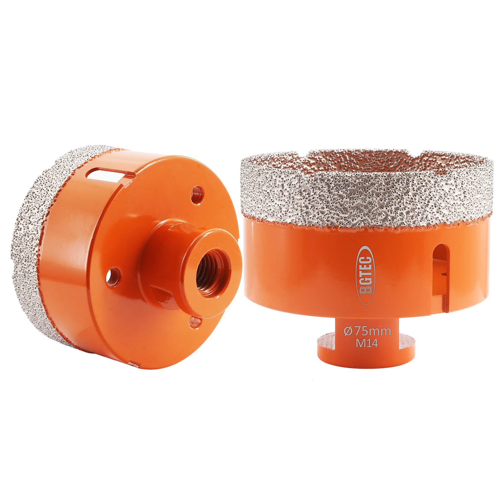 BGTEC Brocas de Diamante Seco para Baldosas de Porcelana Mármol de Cerámica Ladrillo M14 Hilo 2 piezas Diámetro 75 mm